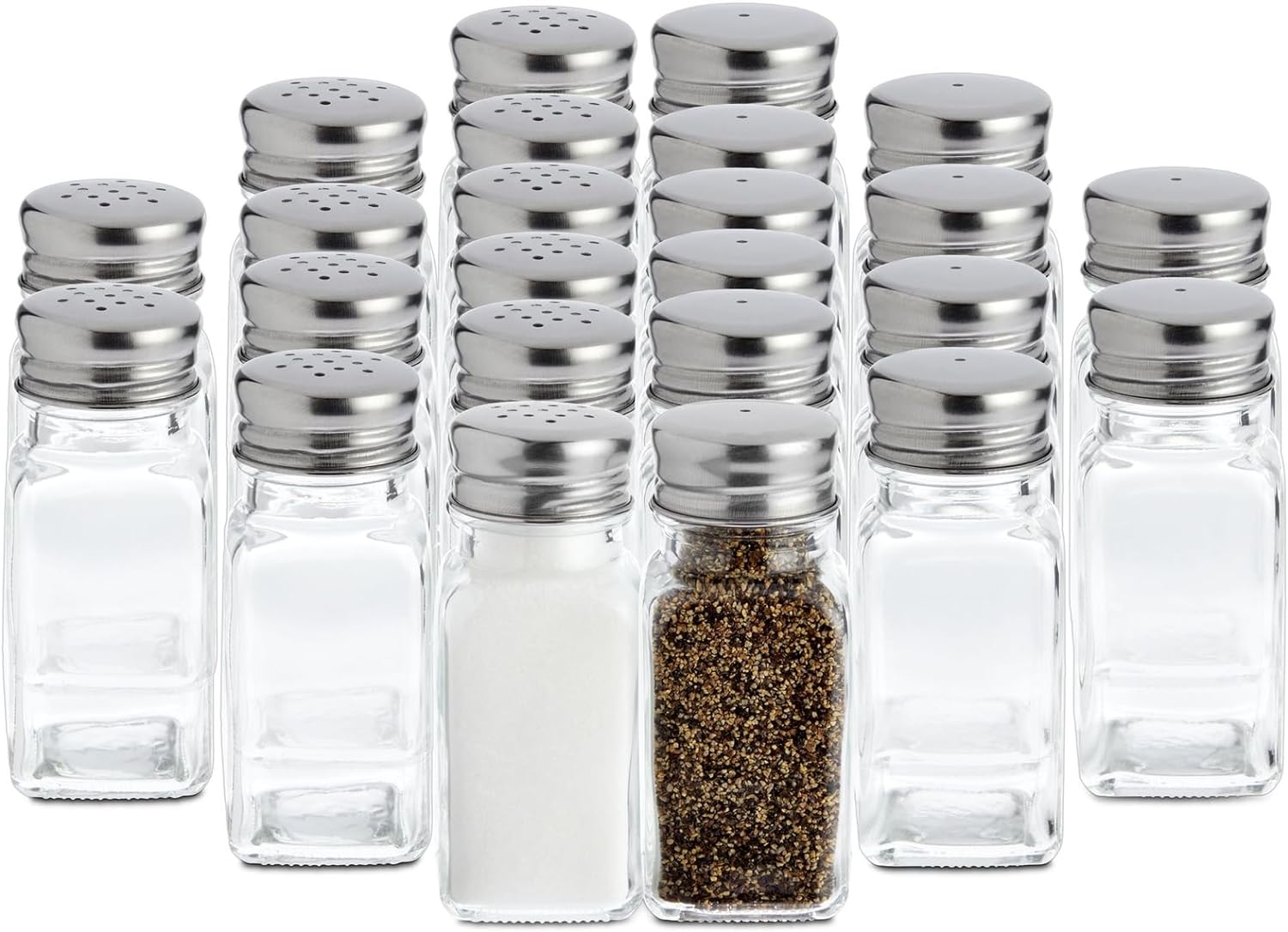Juvale 24 Pack Glass Salt and Pepper Shakers Set