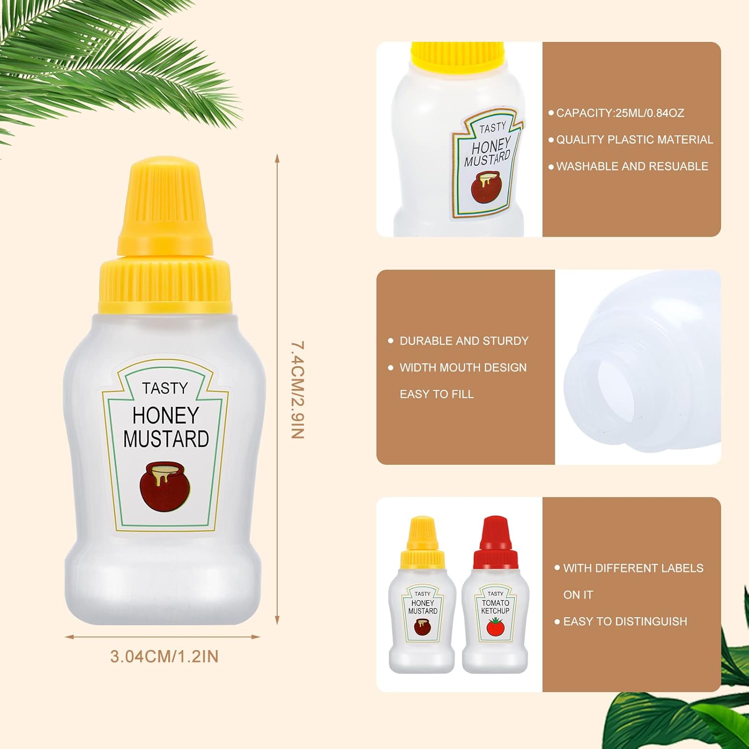 Jspupifip Mini Condiment Squeeze Bottles Set of 4