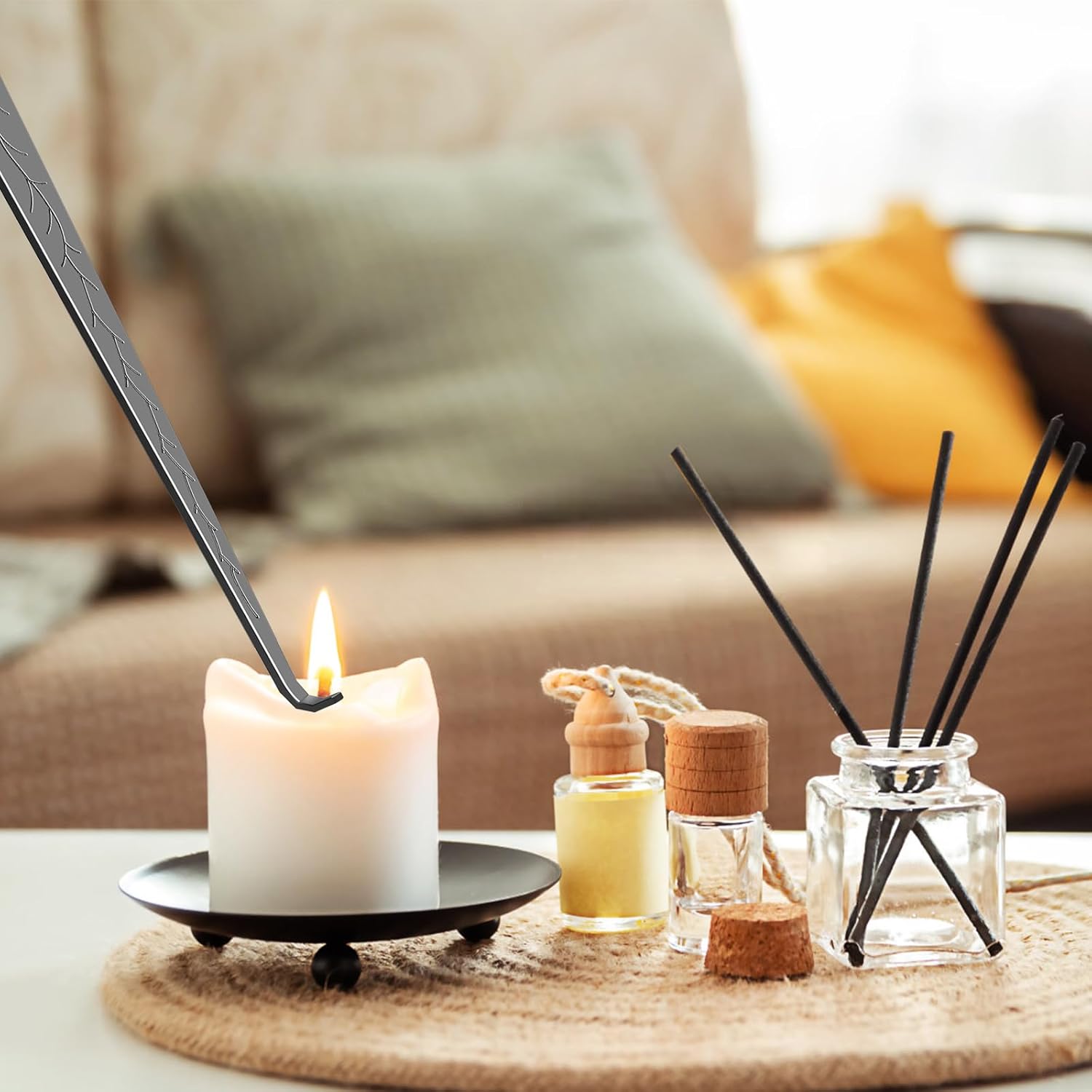 Calary 3 in 1 Candle Care Kit with Snuffer Trimmer and Dipper Black