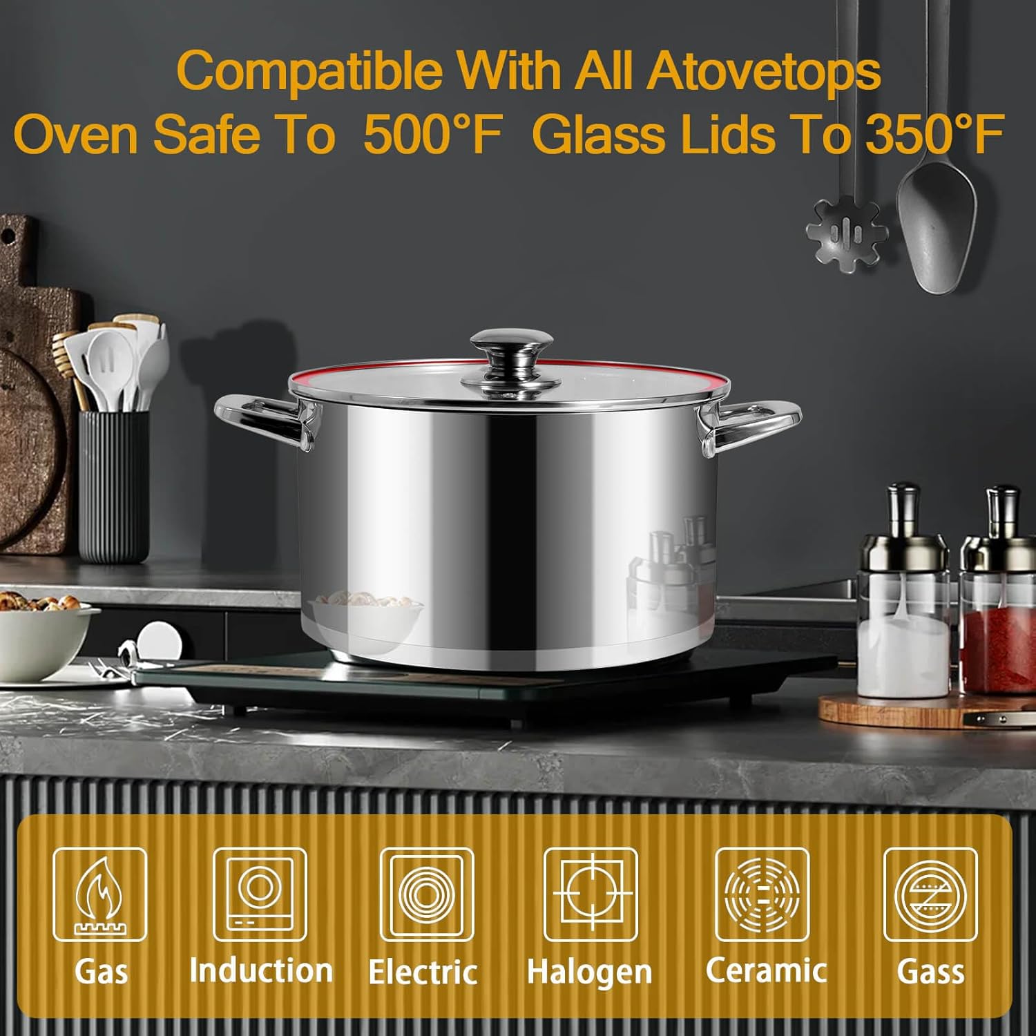 Stainless Steel Stock Pot 8 Qt With Lid