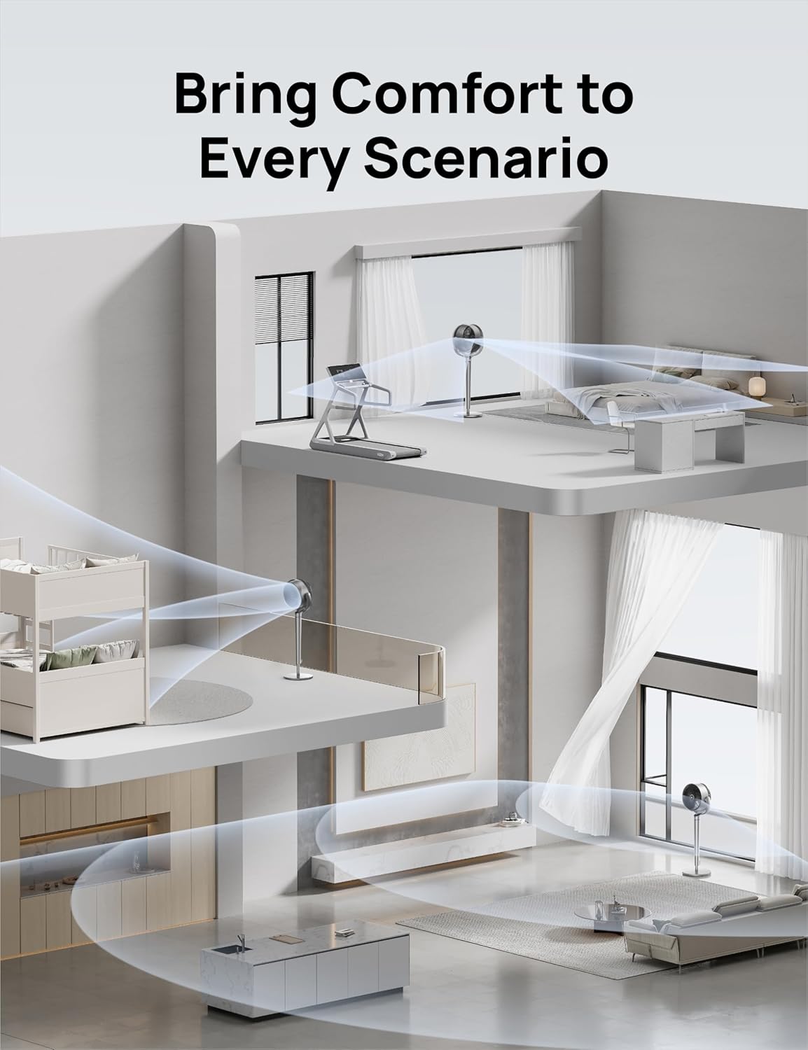 Dreo Oscillating Fan for Bedroom with Smart Control