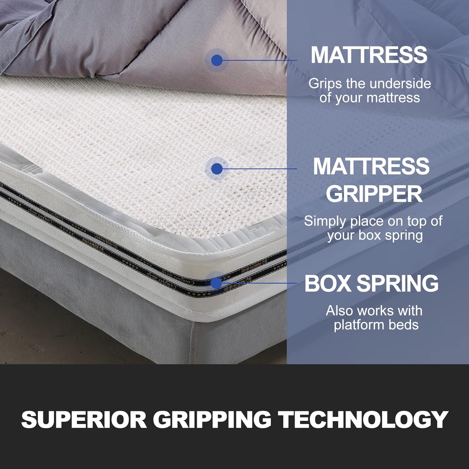 Foboull Mattress Slide Stopper Gripper Queen