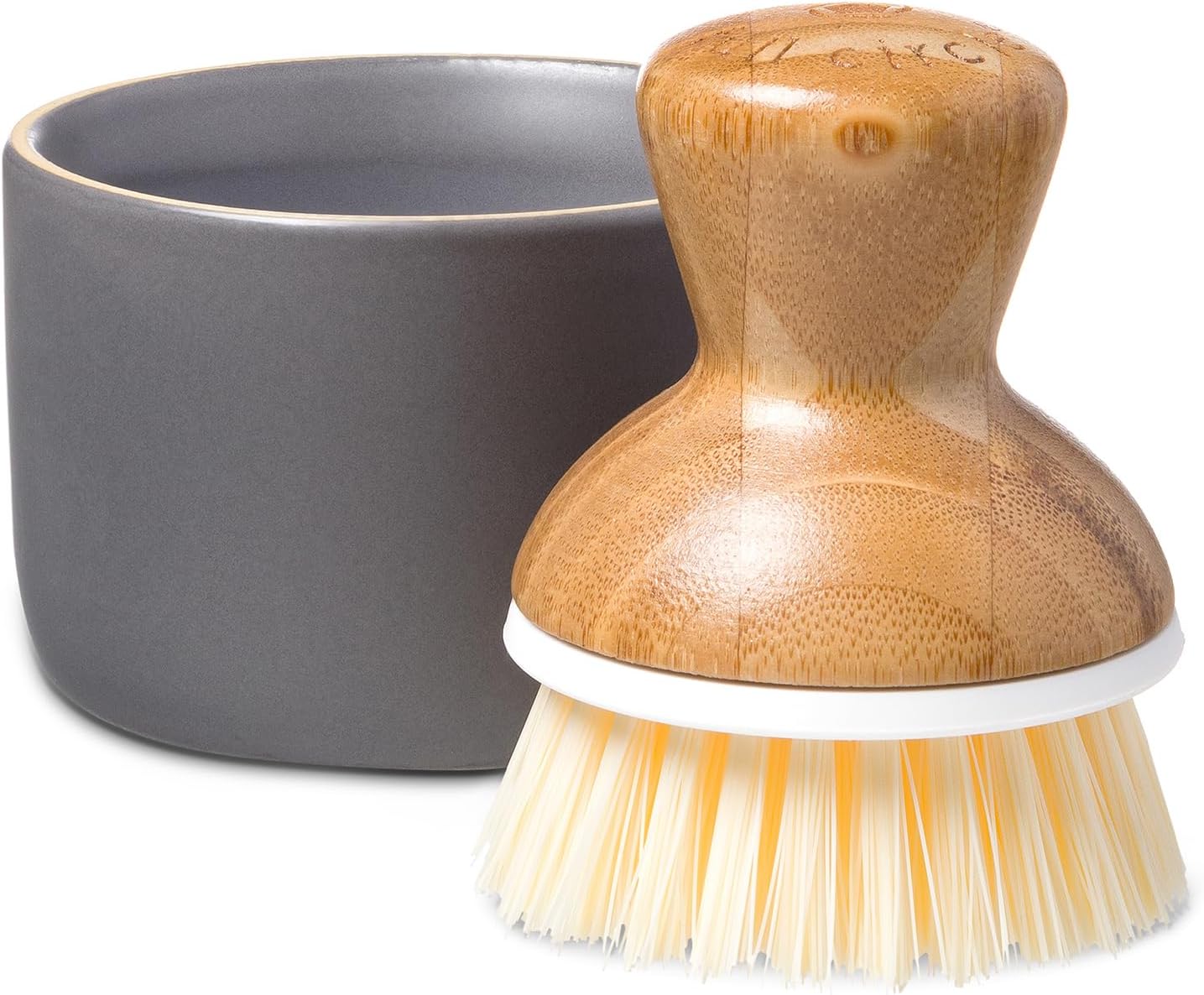 Full Circle Bubble Up Brush with Dispenser Gray