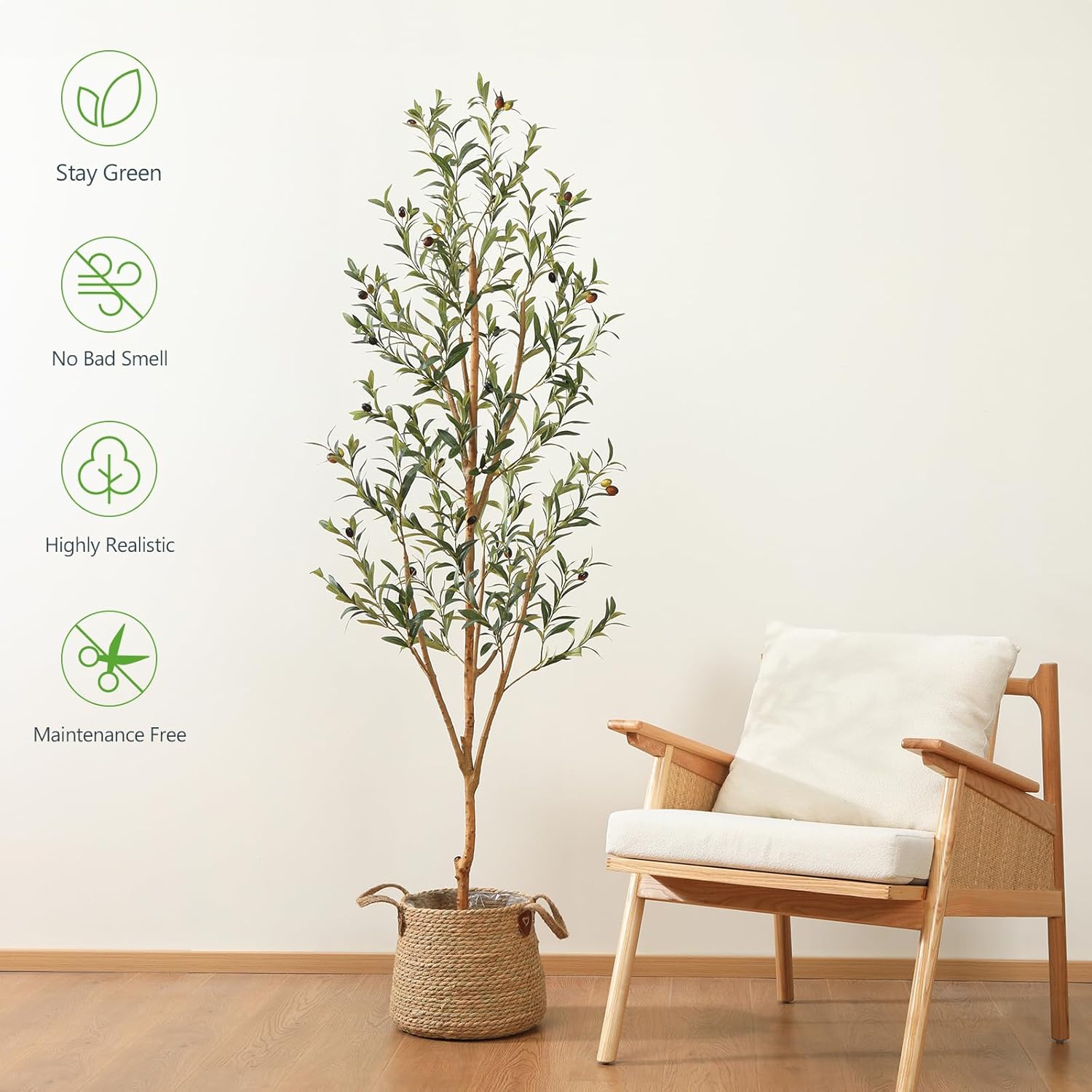 Kazeila Artificial Olive Tree 6FT Faux Silk Plant Decor