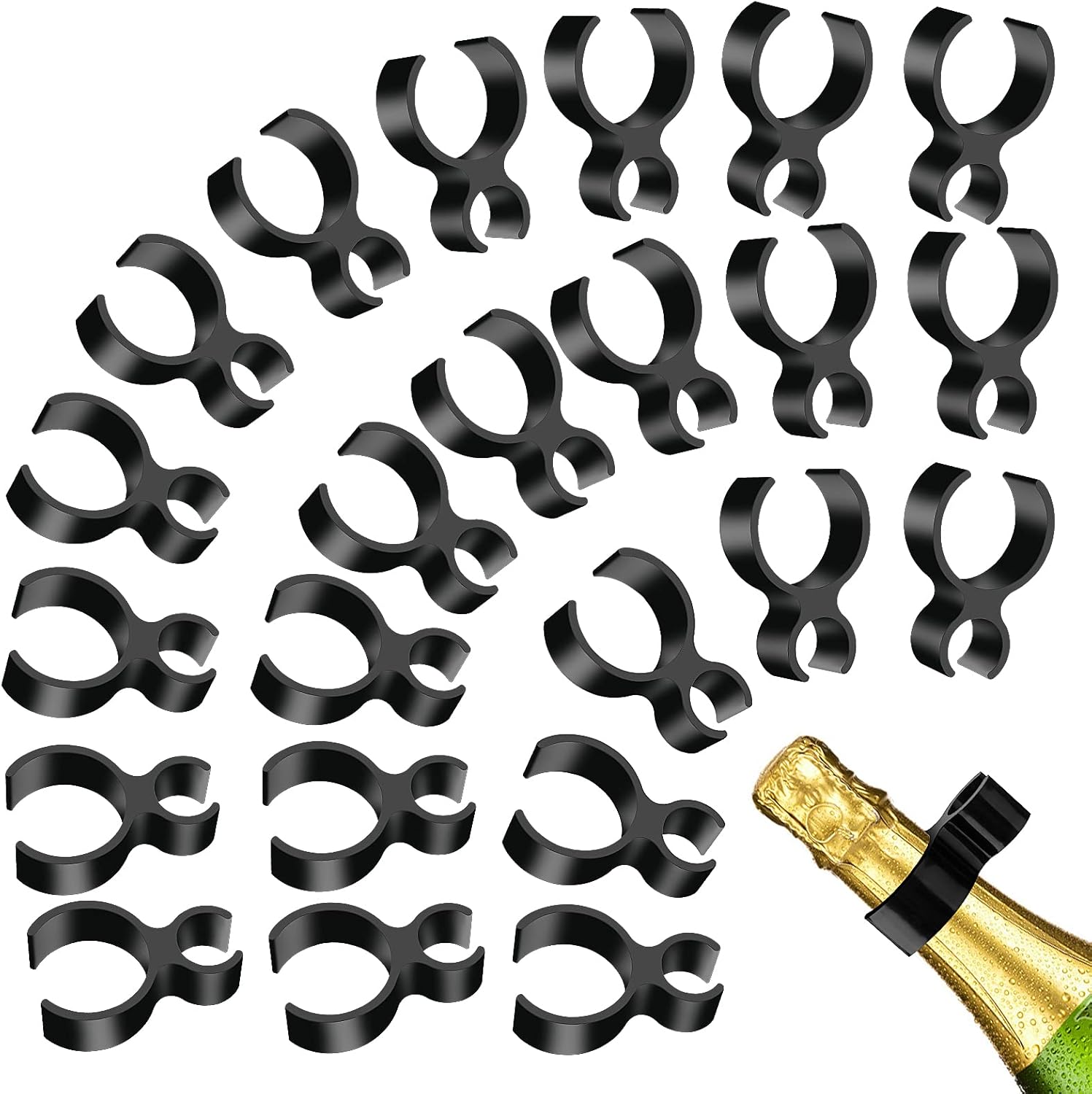 25 Piece Champagne Bottle Clips for Sparklers and Wine Safety Holders