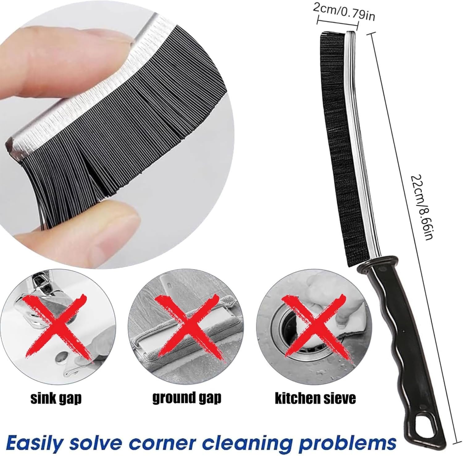 Hard Bristle Crevice Cleaning Brush 6pcs Set