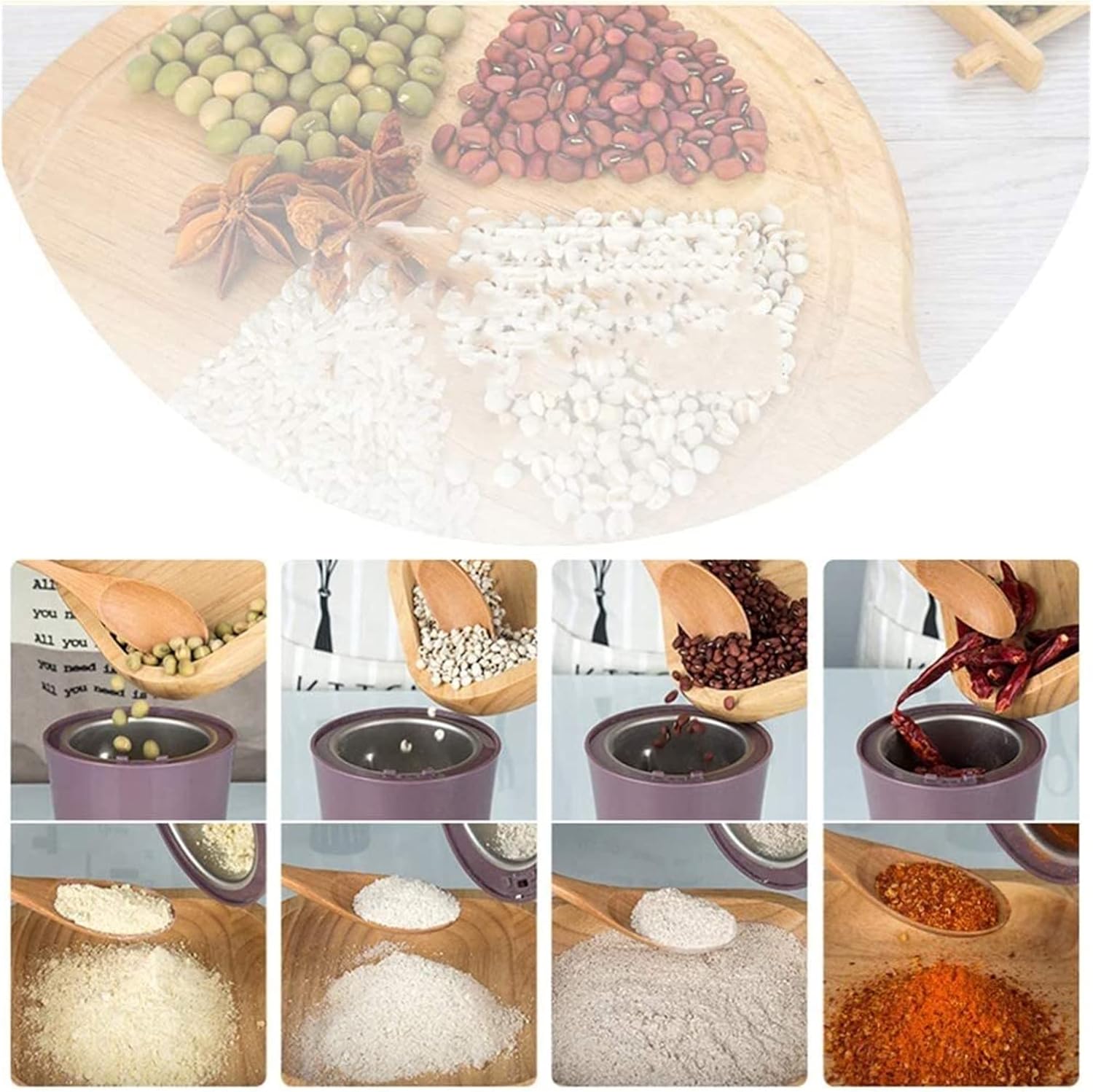 Refillable Pepper Mill Spices Grinder Purple