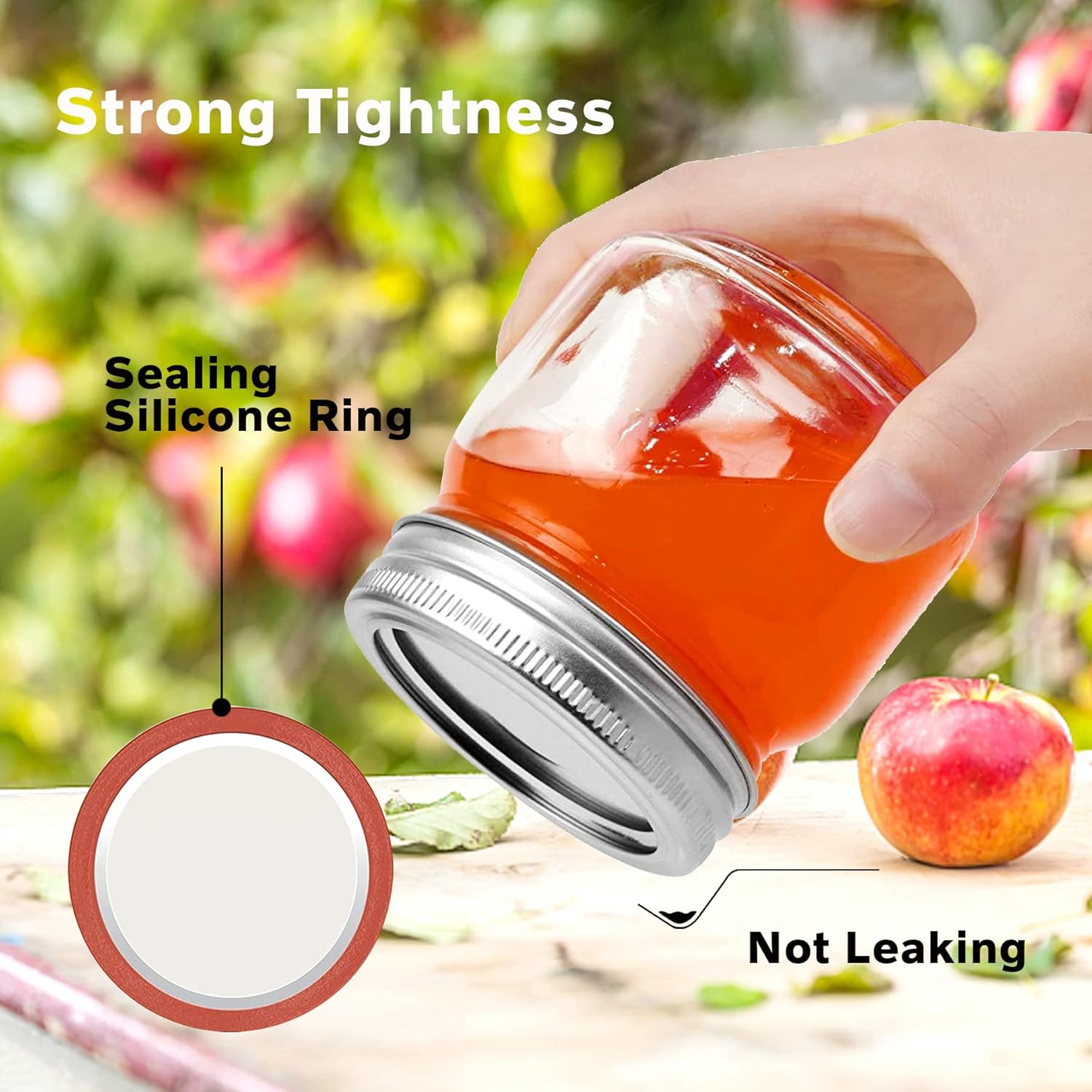 120 Pcs Canning Lids and Bands for 70MM Mason Jars