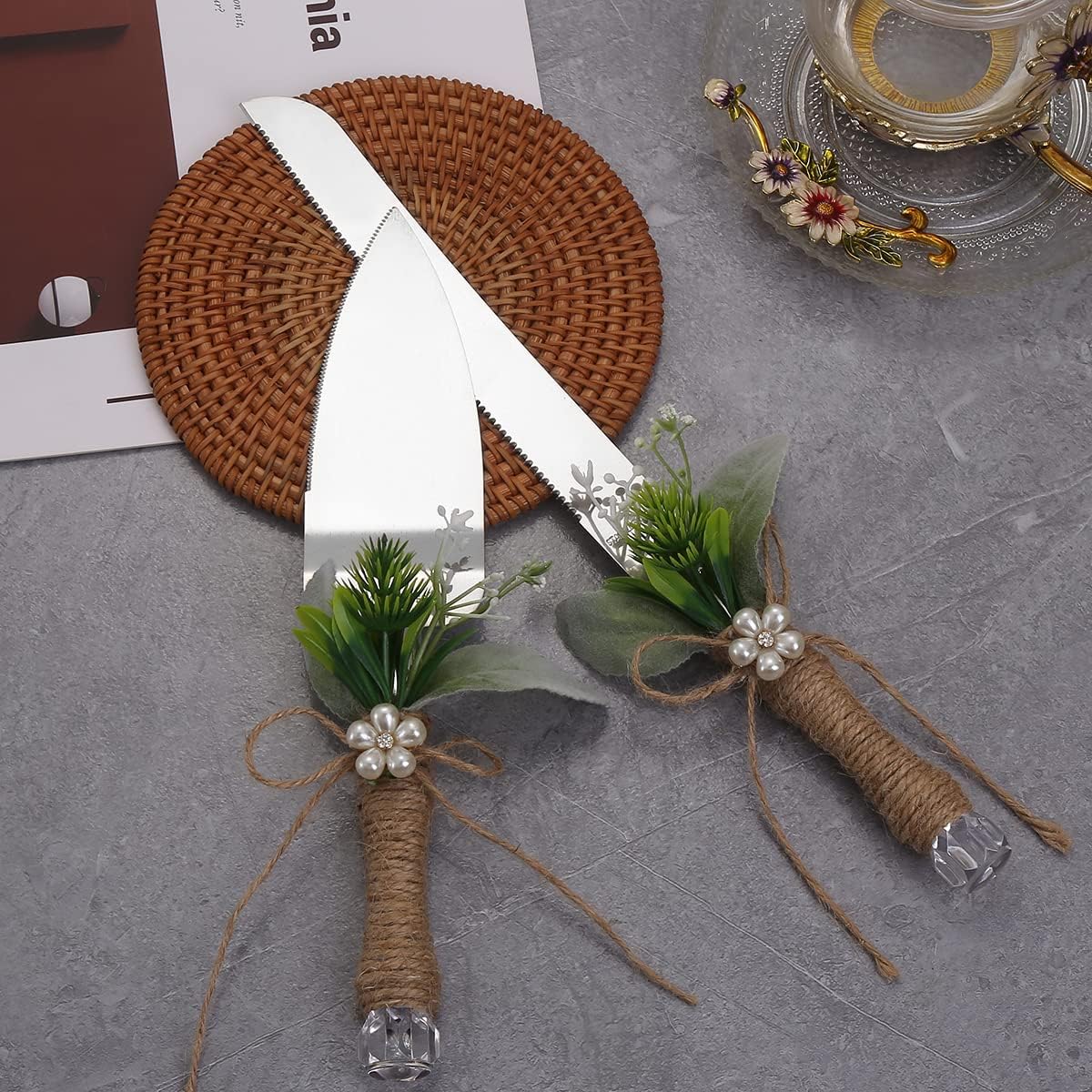 Tang Song Rustic Style Cake Knife and Serving Set
