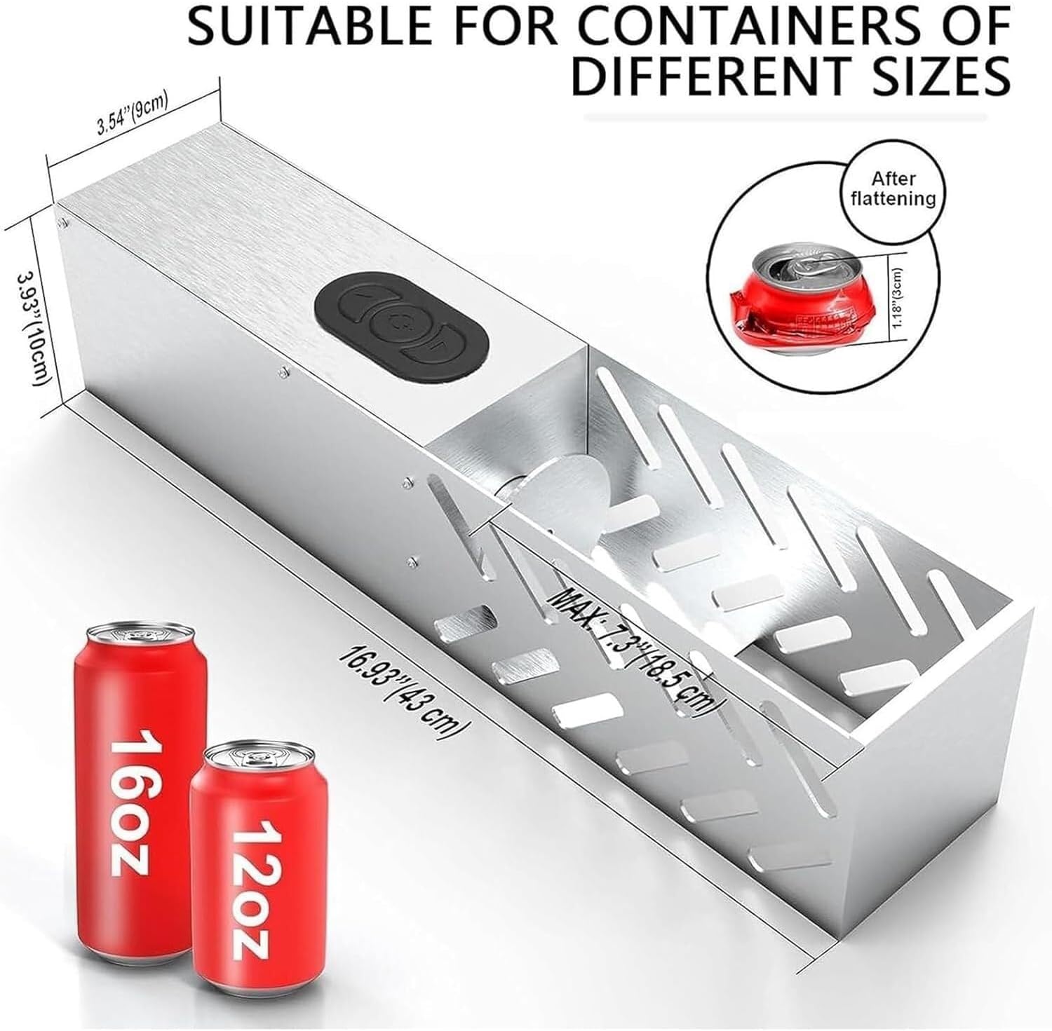 Electric Can Crusher Wall Mountable One Click