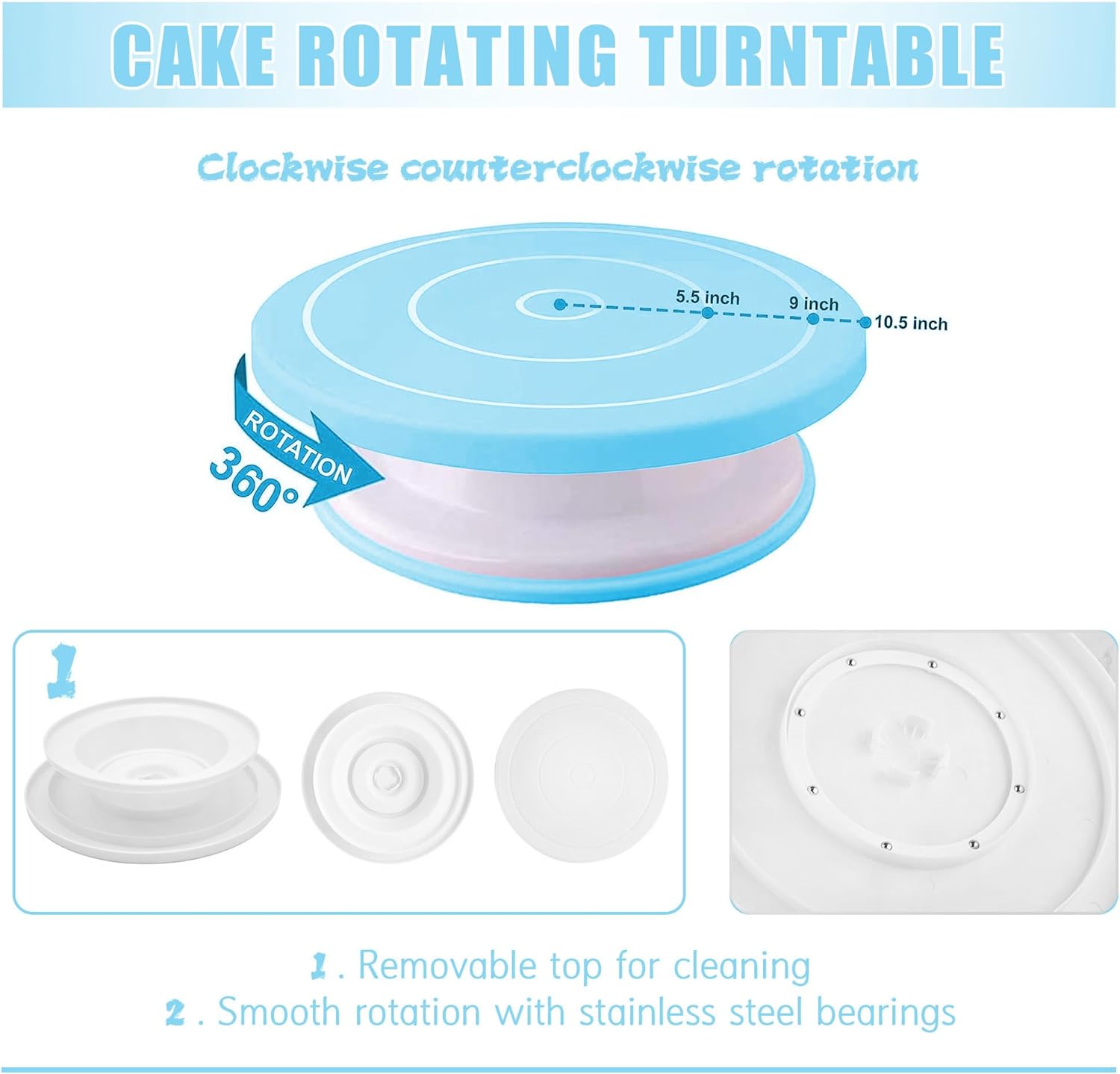 Adocfan 255 Pc Cake Decorating Kit Tools Blue