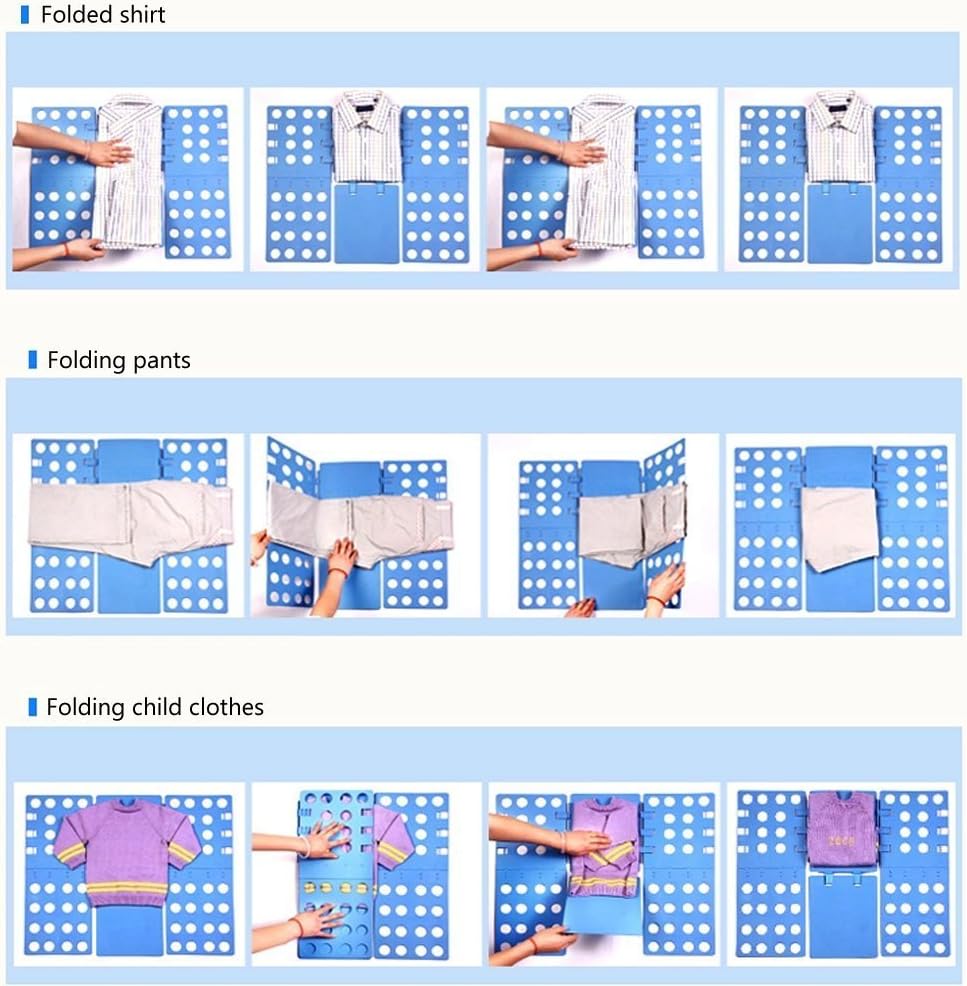 T-Shirt Folder Clothes Folding Board Plastic Laundry Organizer Blue