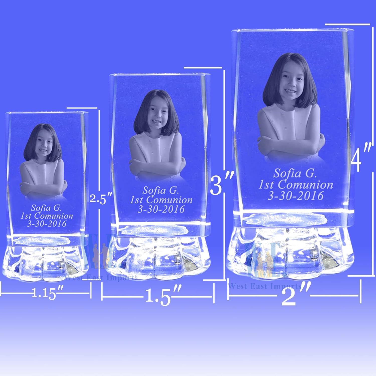 Personalized 12-Piece Photo Crystal Cube with LED Light