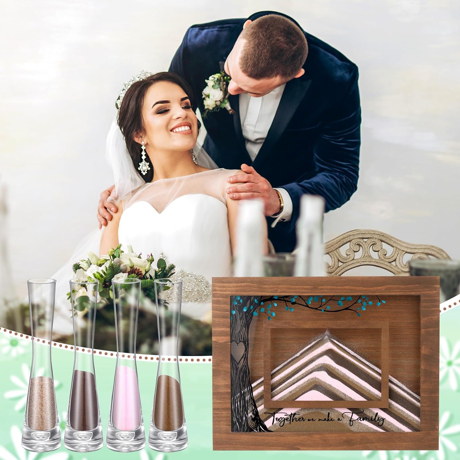 Qunclay Blended Family Unity Sand Ceremony Kit