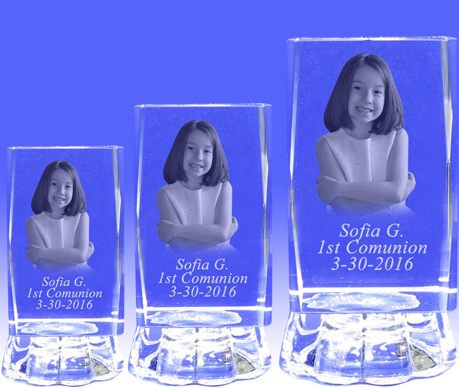 Personalized 12-Piece Photo Crystal Cube with LED Light
