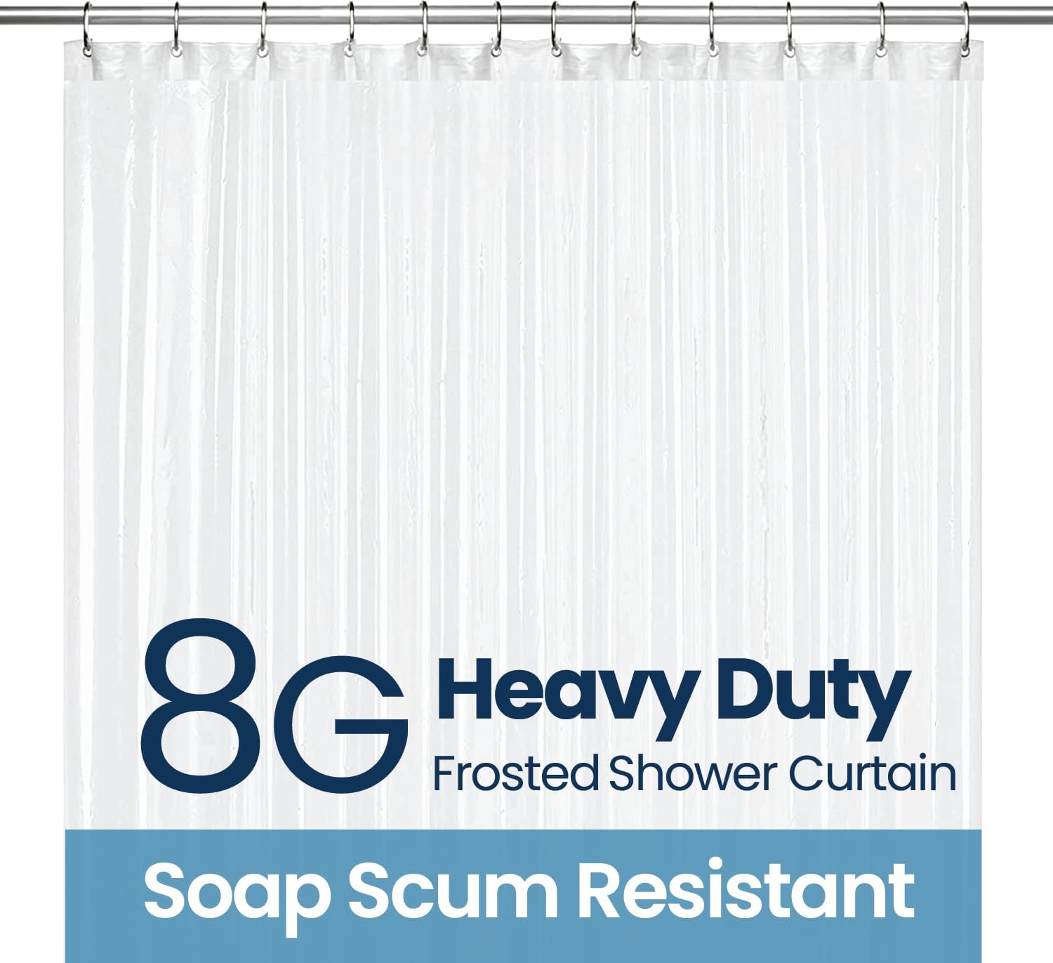 LiBa Waterproof Shower Curtain 72x72 PEVA Non-Toxic