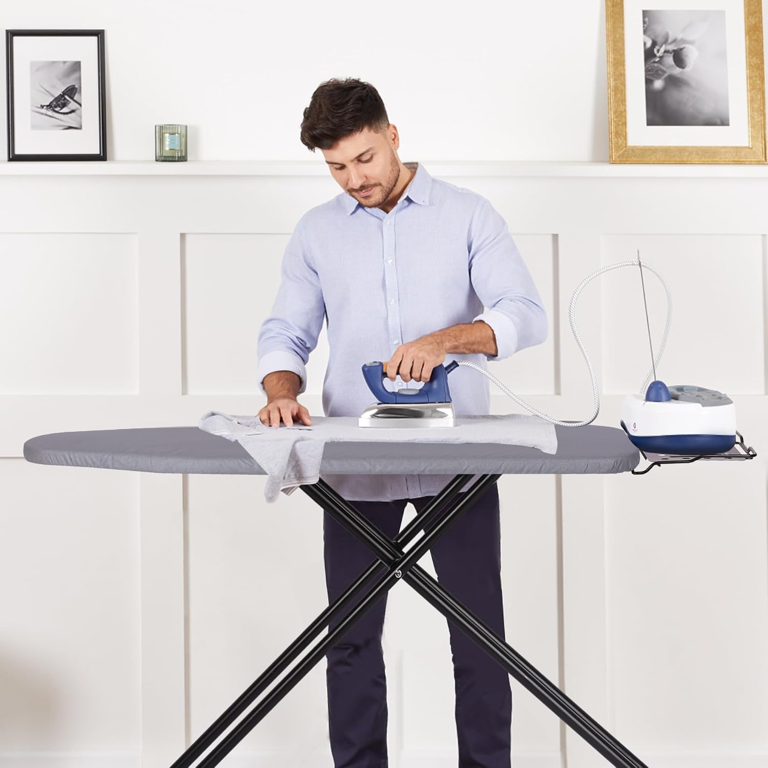 Deluxe Ironing Board with Heat Resistant Cover and Thick Felt Pad