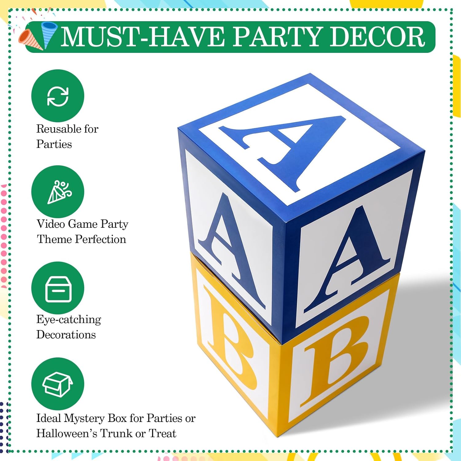 Kolldenn ABC 123 Party Decor Balloon Boxes Set