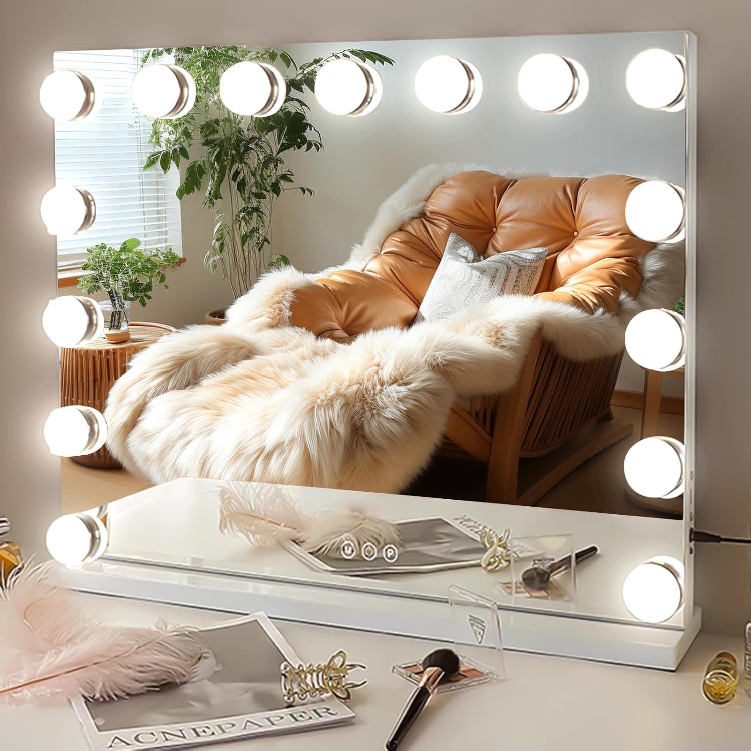 MKupView Vanity Mirror with Lights 228x182 Inches
