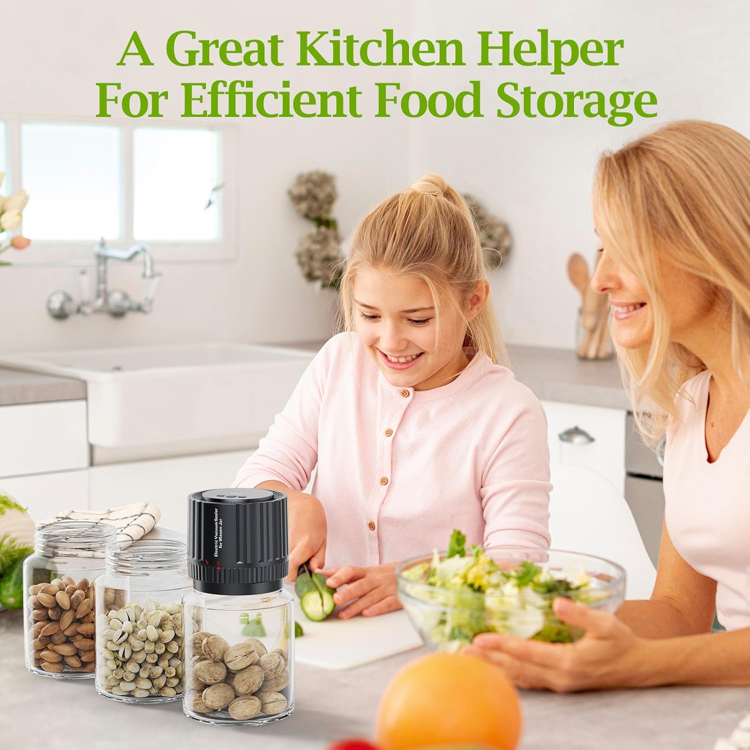 2025 Updated Electric Mason Jar Vacuum Sealer Kit with Extra Lids and Labels