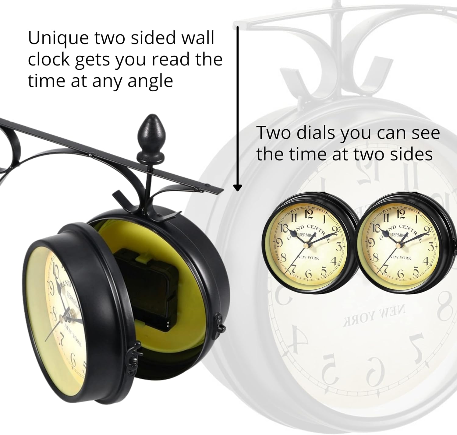 BELMAKS Vintage Double Sided Wall Clock