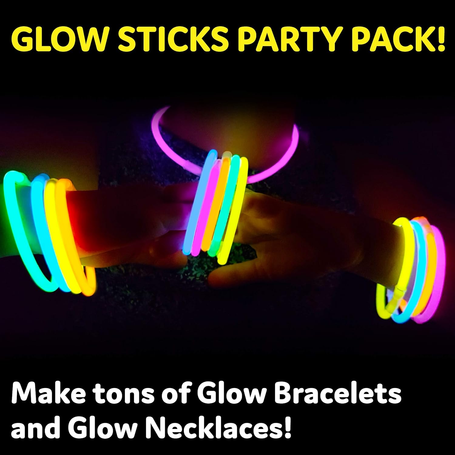 PartySticks 300 Ultra Bright Glow Sticks Jewelry Bulk Party Favors