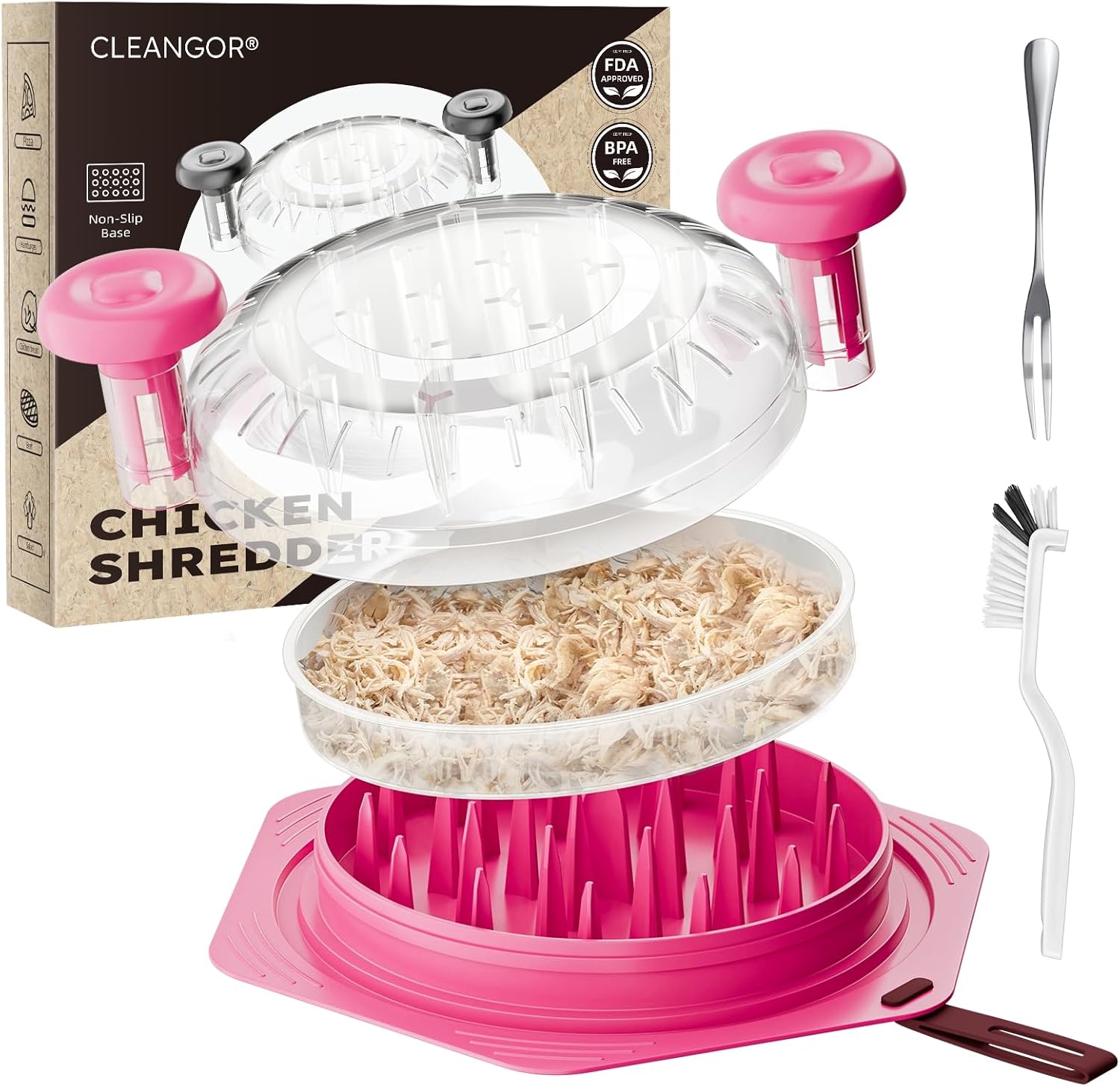 CLEANGOR Chicken Shredder Tool Twist Large BPA Free