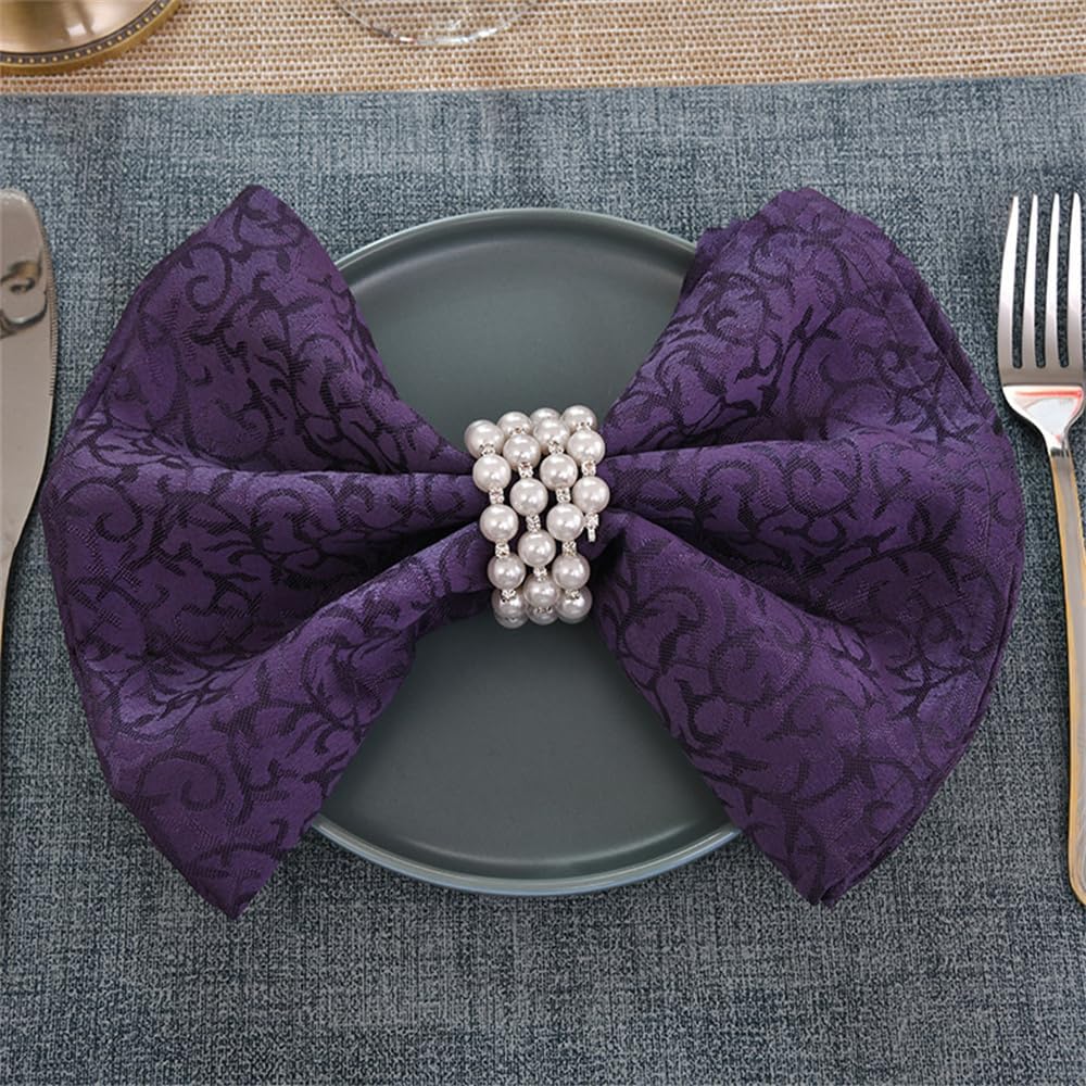 Pearl Napkin Rings Set of 6 for Farmhouse and Events