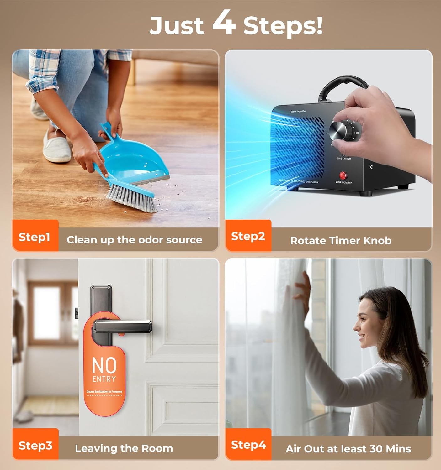 Hadlook Ozone Generator 48000mg Odor Remover Air Purifier Deodorizer