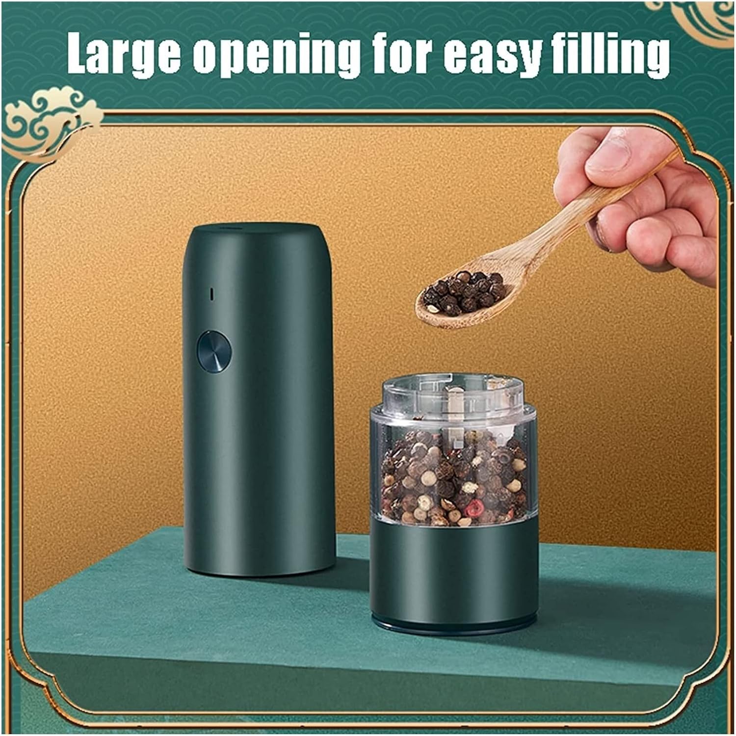 LEIXIUSM Rechargeable Pepper Mill Set White