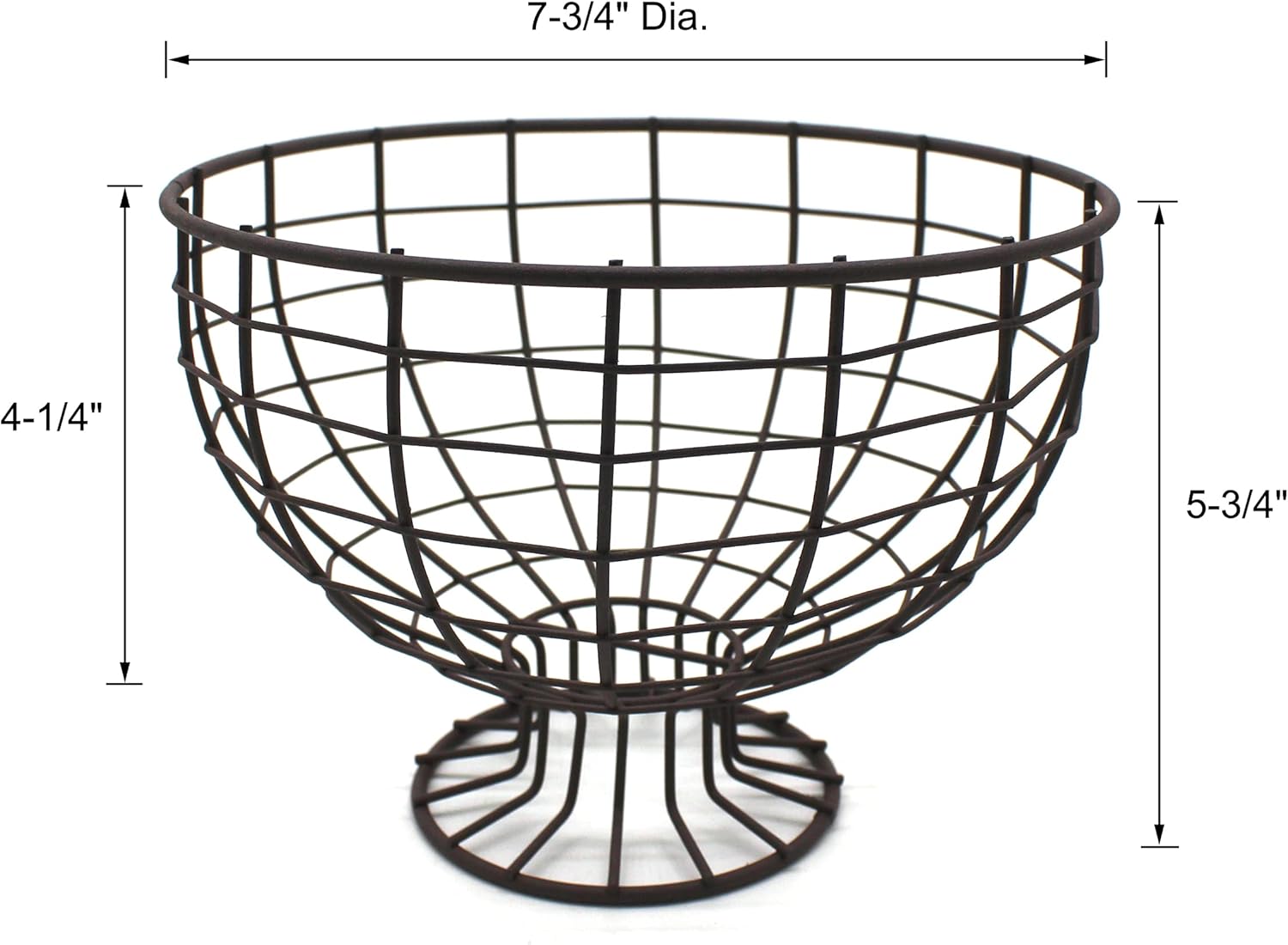 CVHOMEDECO Metal Wire Round Egg Basket with Pedestal