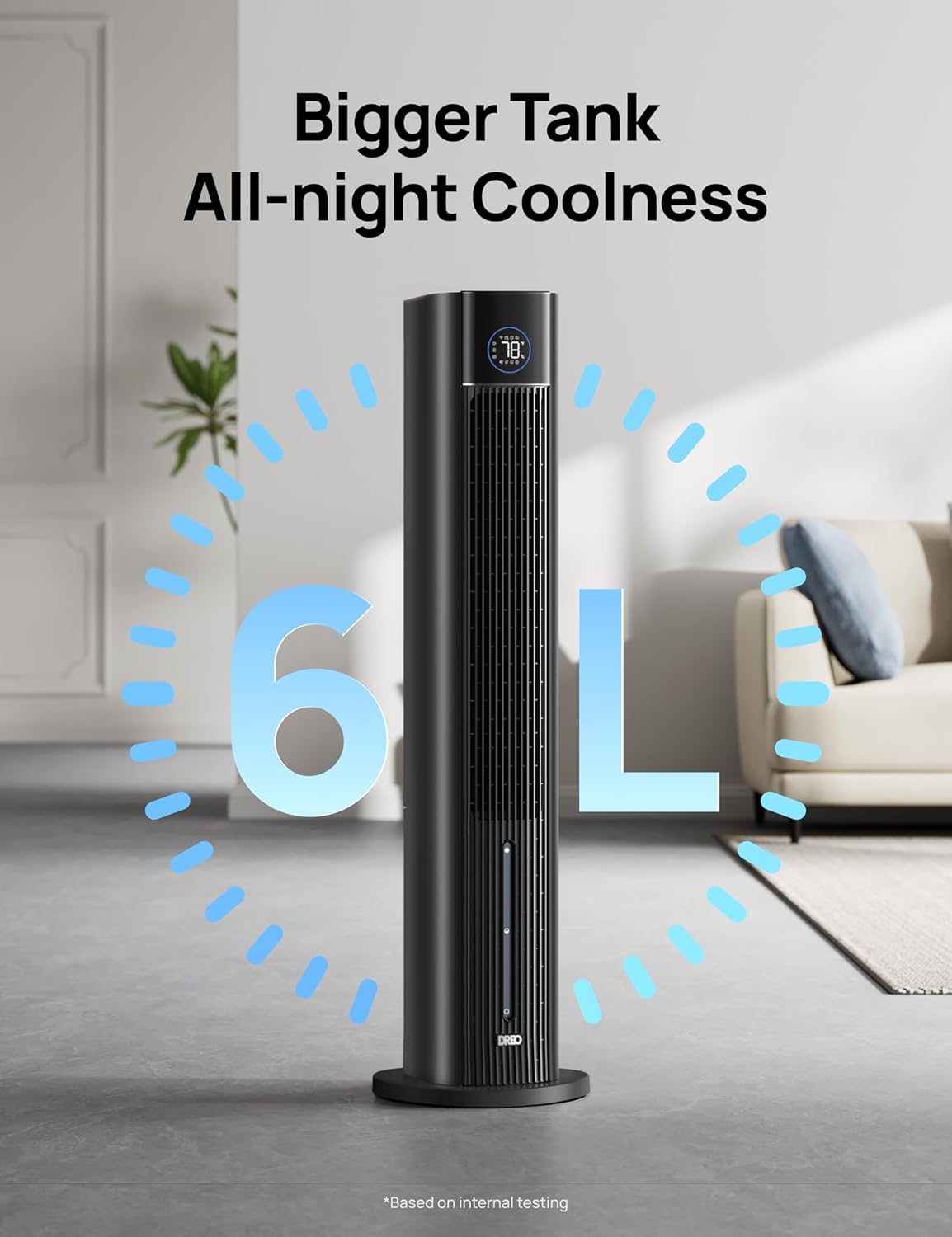 Dreo Tower Fan for Bedroom 43 2025 Upgrade Black