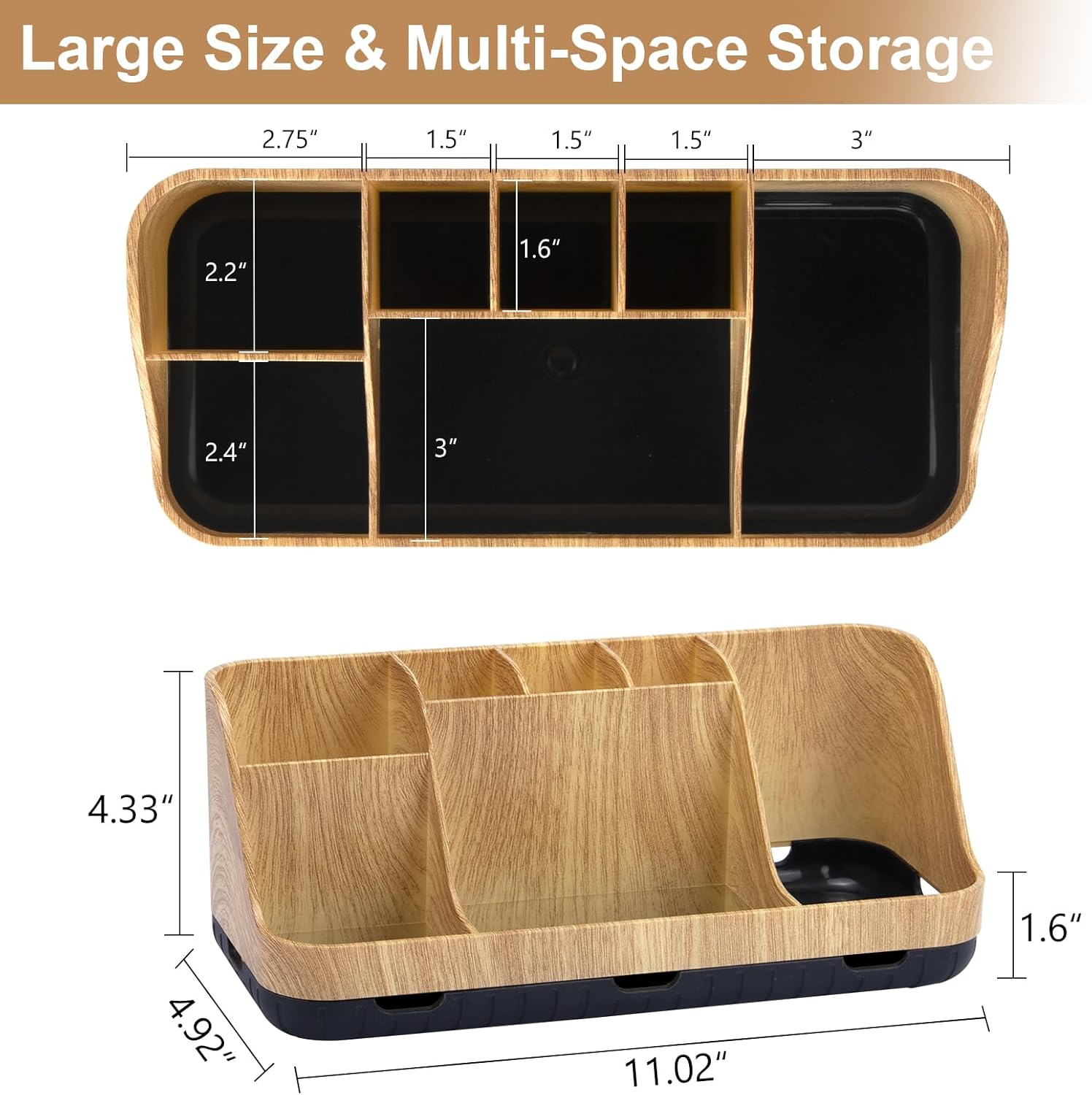 GFWARE 7 Slot Wood Toothbrush Holder Organizer