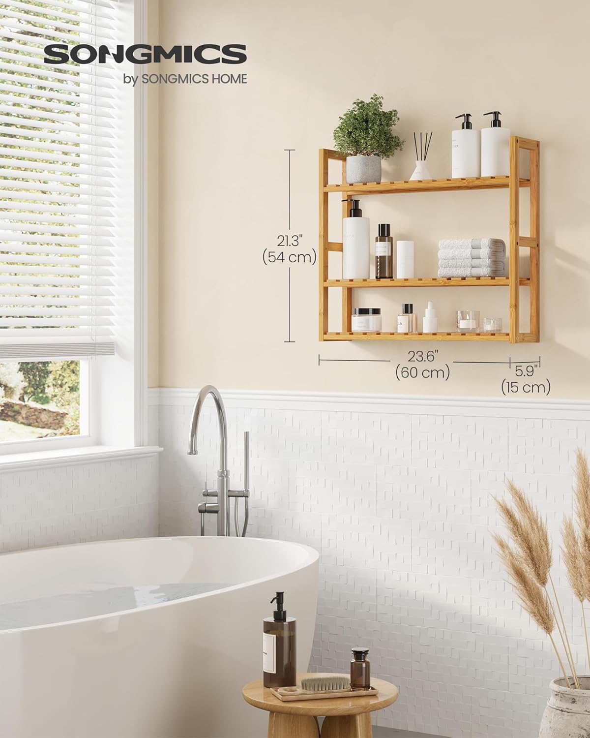 3-Tier Bamboo Storage Rack for Bathroom
