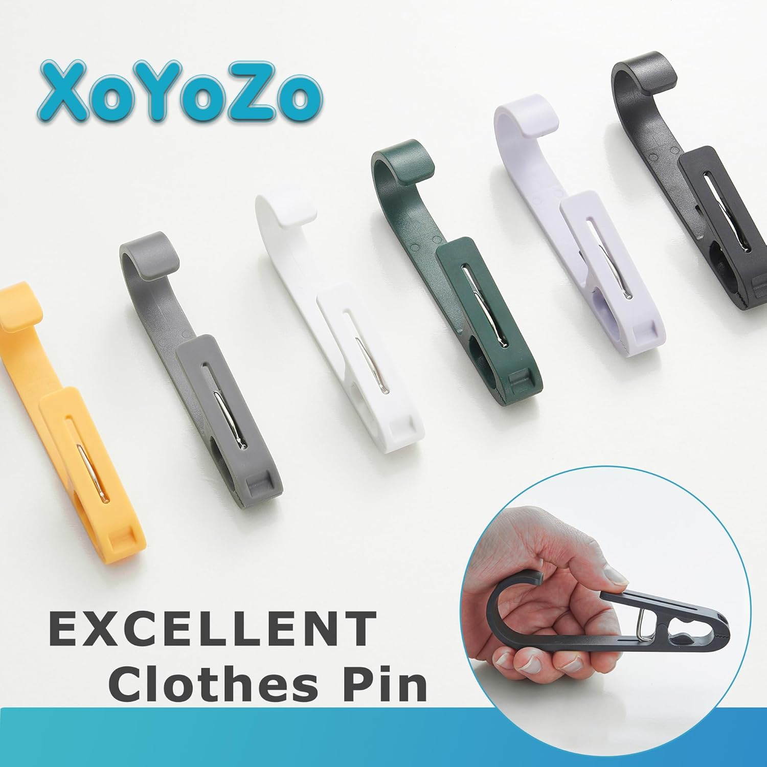 XoYoZo 4Pcs Laundry Hooks with Clips Organizer