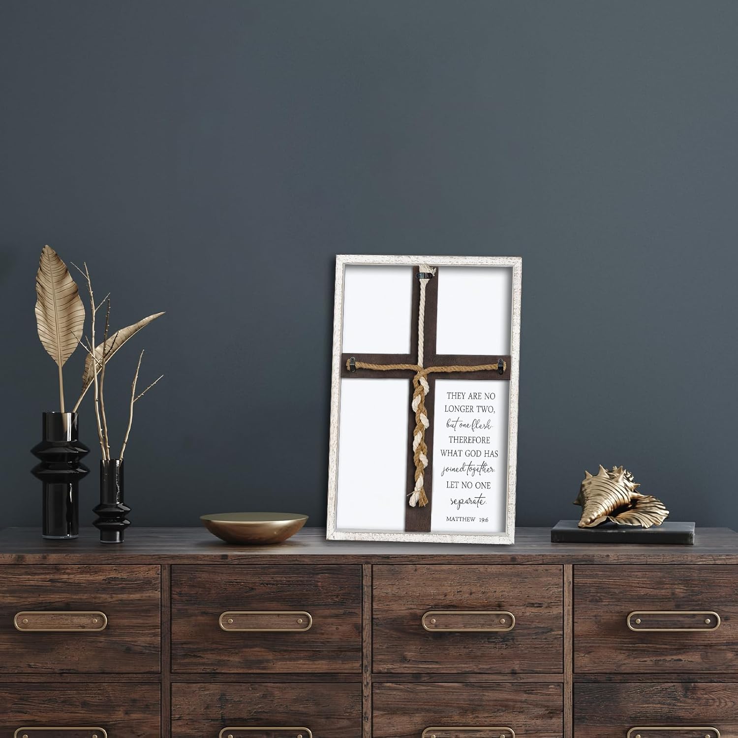 Matthew 196 Unity Sign Wedding Ceremony Wood Frame
