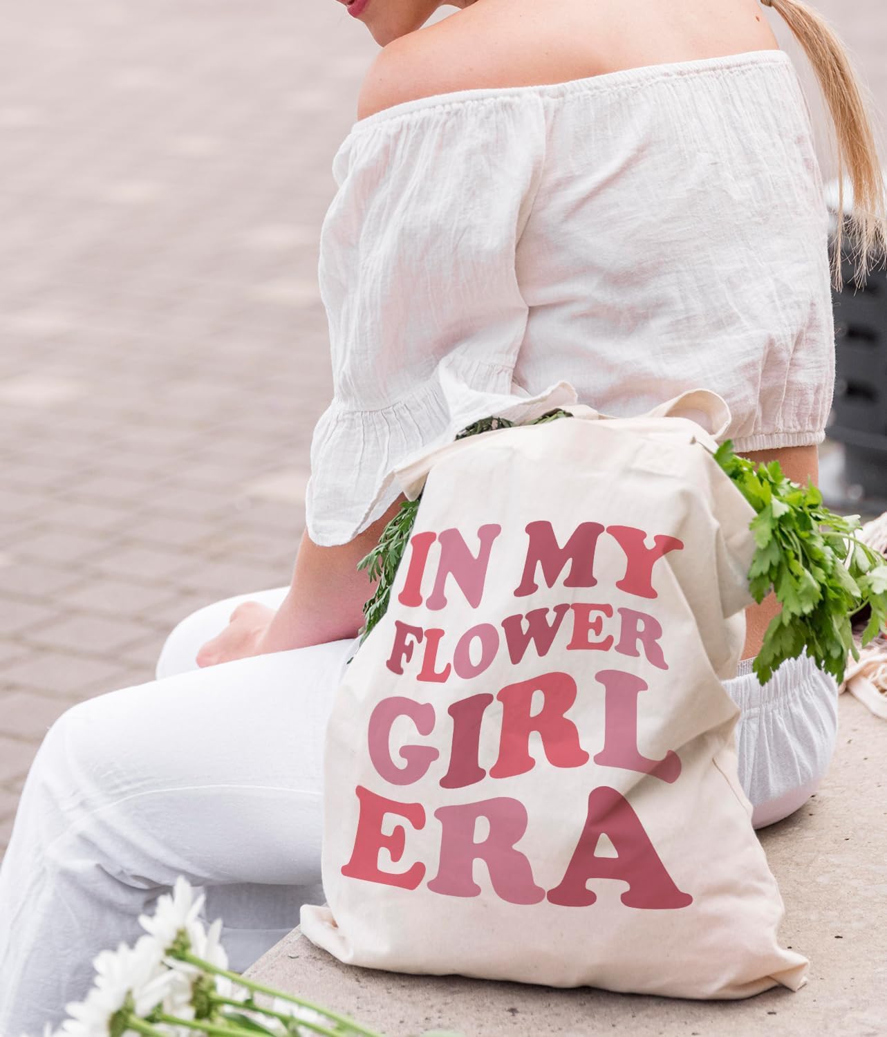 Zeghk NaZaUK Flower Girl Proposal Canvas Tote Bag