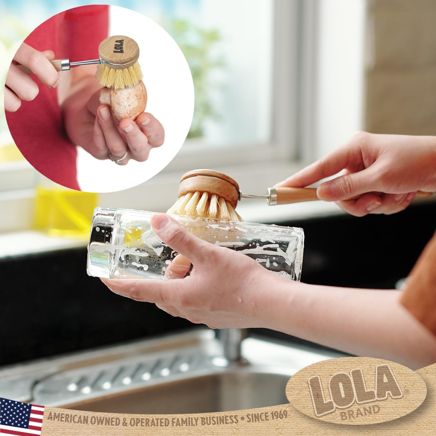 Lola Products Tampico Vegetable Dish Brush