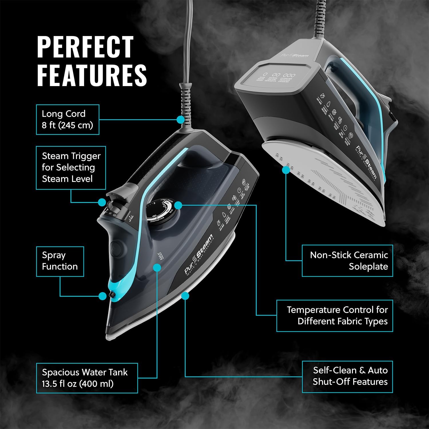 Pursteam SteamBurst 1750W Steam Iron