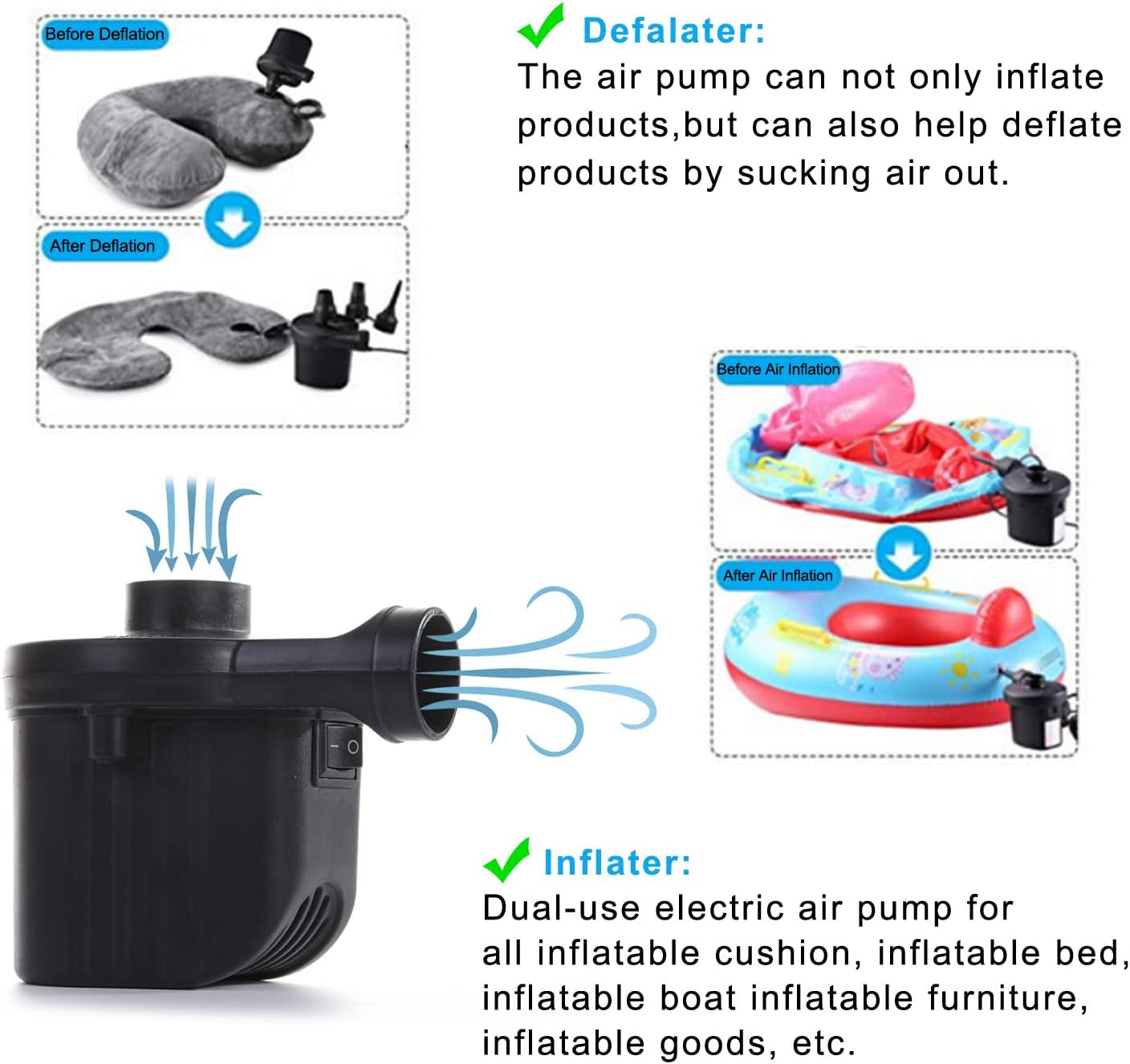 Newpol Electric Air Pump for Inflatable Beds and Pools