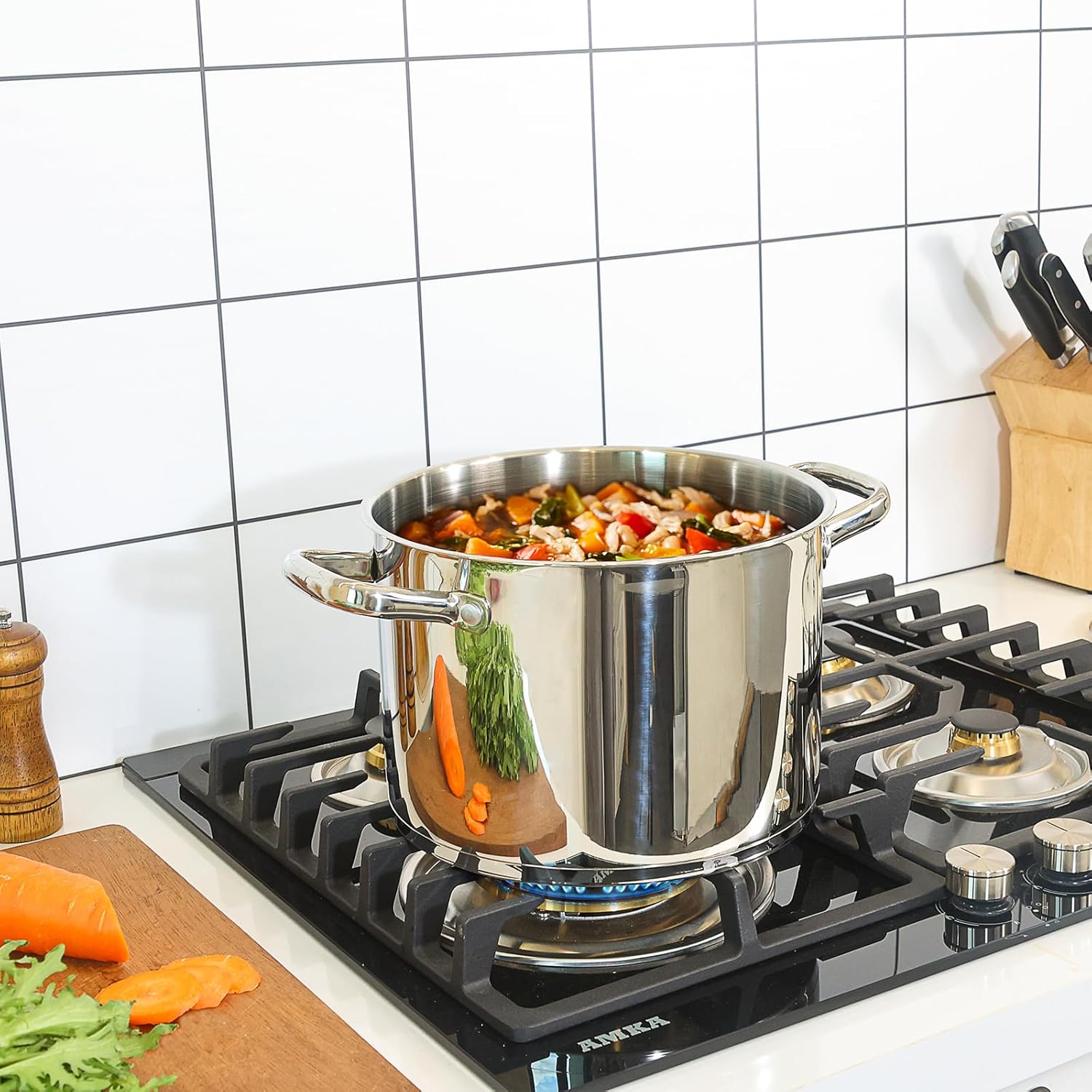 Rorence 8 Qt Stainless Steel Stockpot with Tempered Glass Lid
