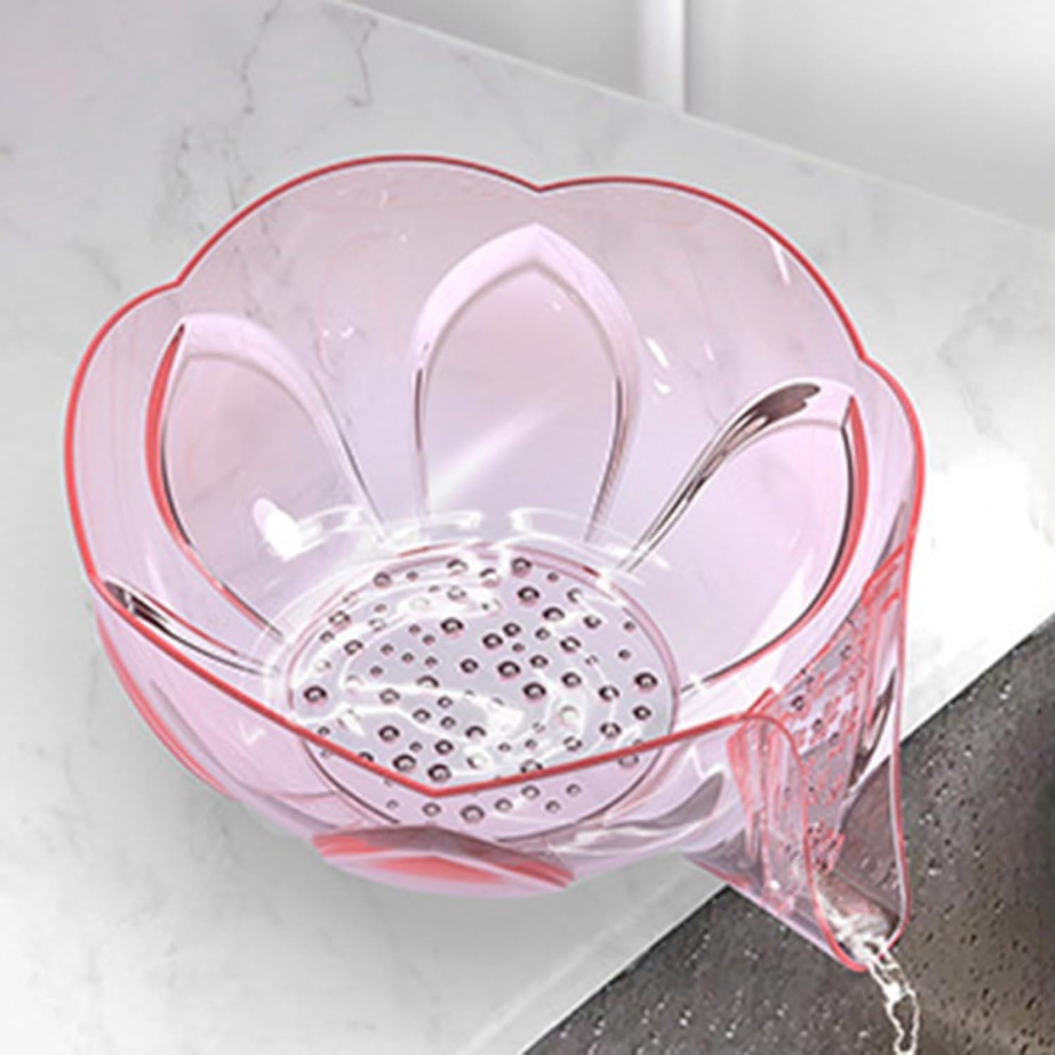 HEVIRGO Pink Colander Multifunctional Kitchen Strainer