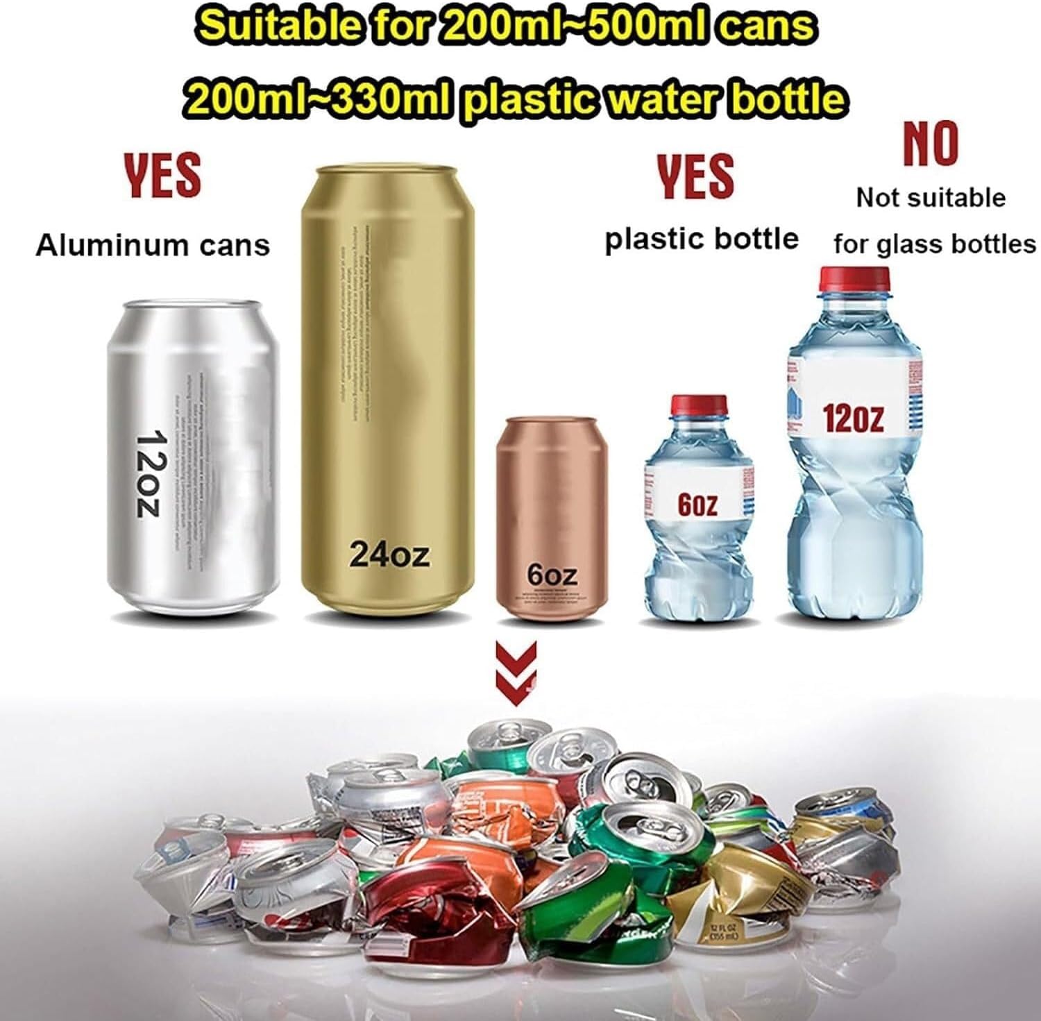Electric Can Crusher Wall Mountable One Click