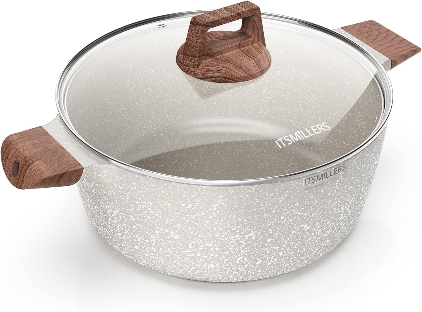 Nonstick Ceramic Casserole with Induction Base 6Qt