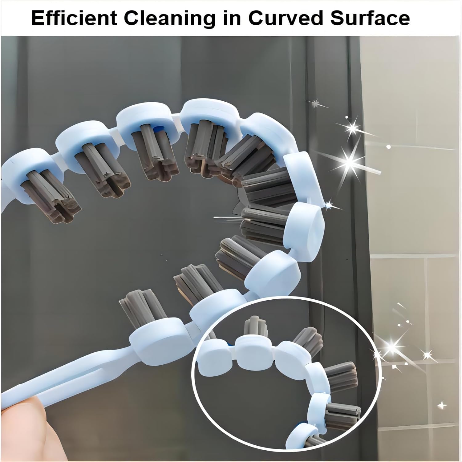 2 Pcs Crevice and Flexible Cleaning Brushes for Kitchen and Bathroom