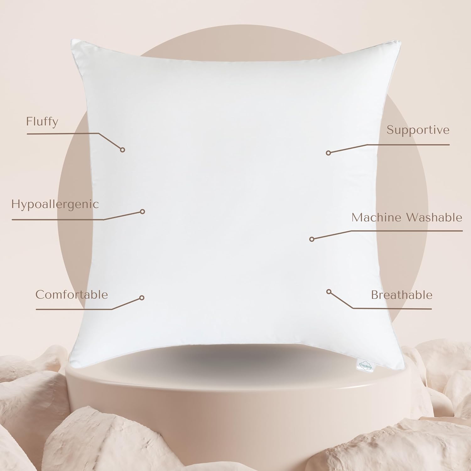 Cloudote Down Alternative Throw Pillow Insert 16x26 Pack of 2