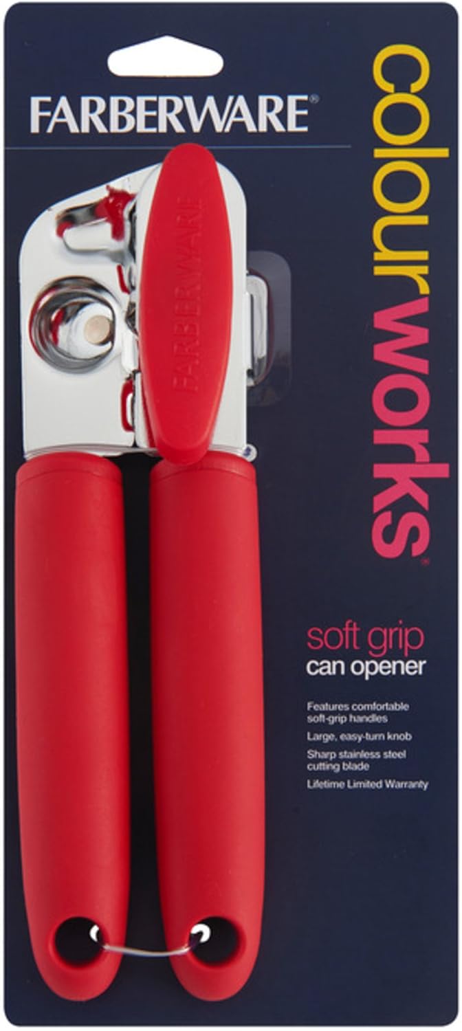 Farberware Colourworks Soft Grip Can Opener Red