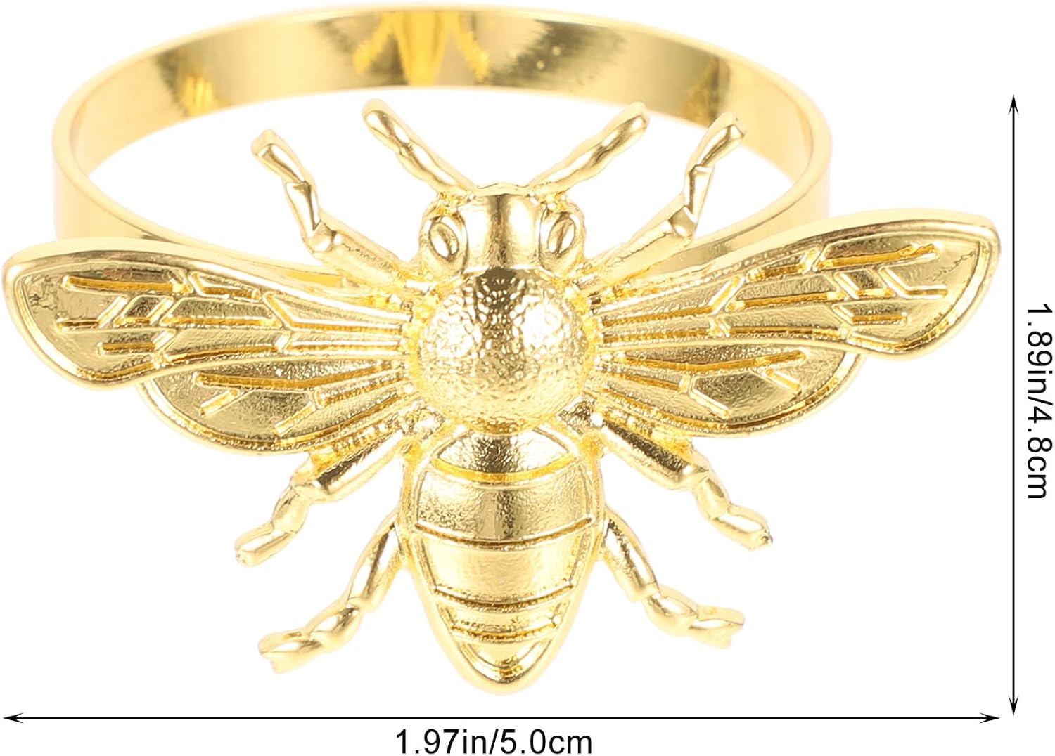 6pcs Gold Bee Napkin Rings Table Setting Decor
