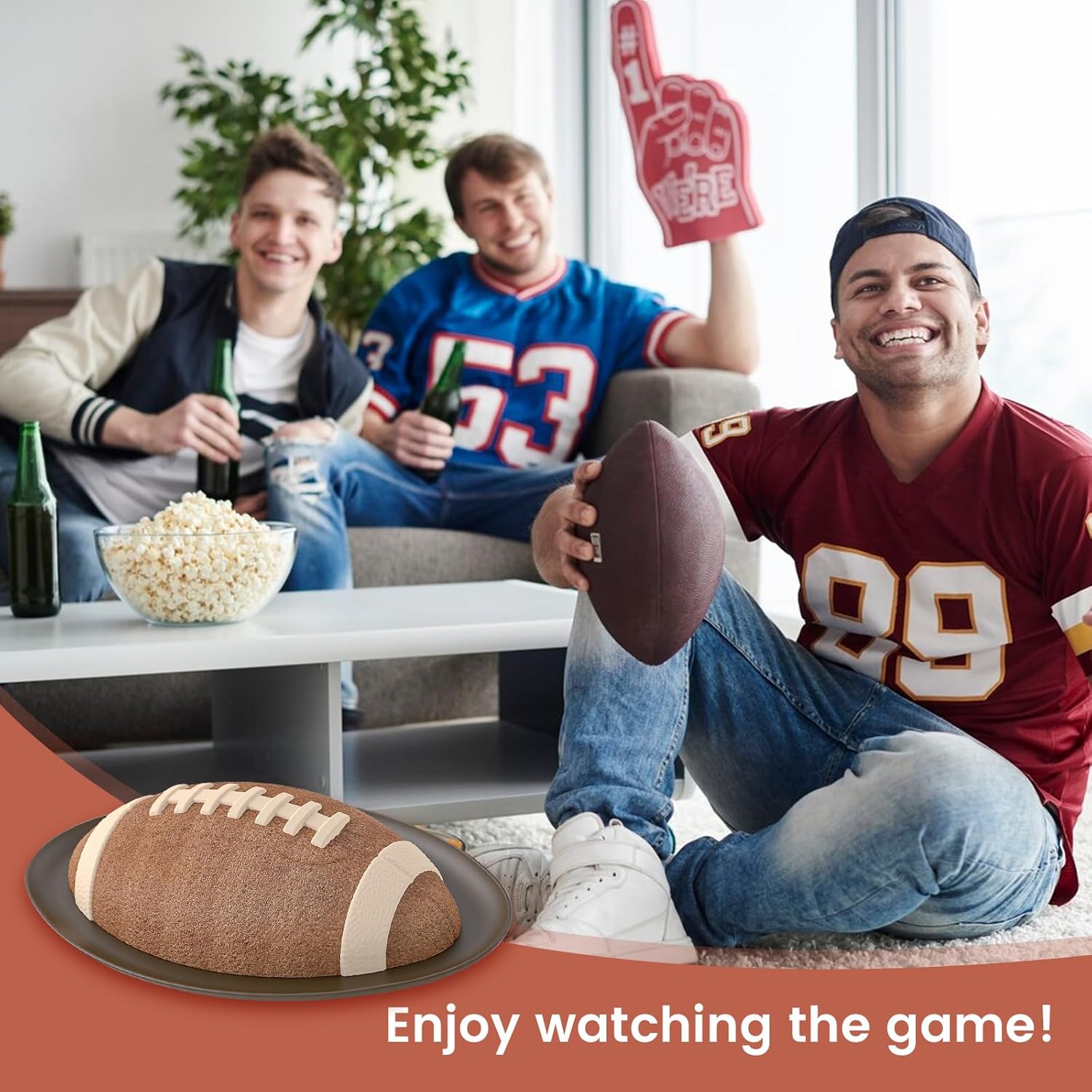 Football Cake Pan 105in Nonstick 3D Silicone Mold for Baking