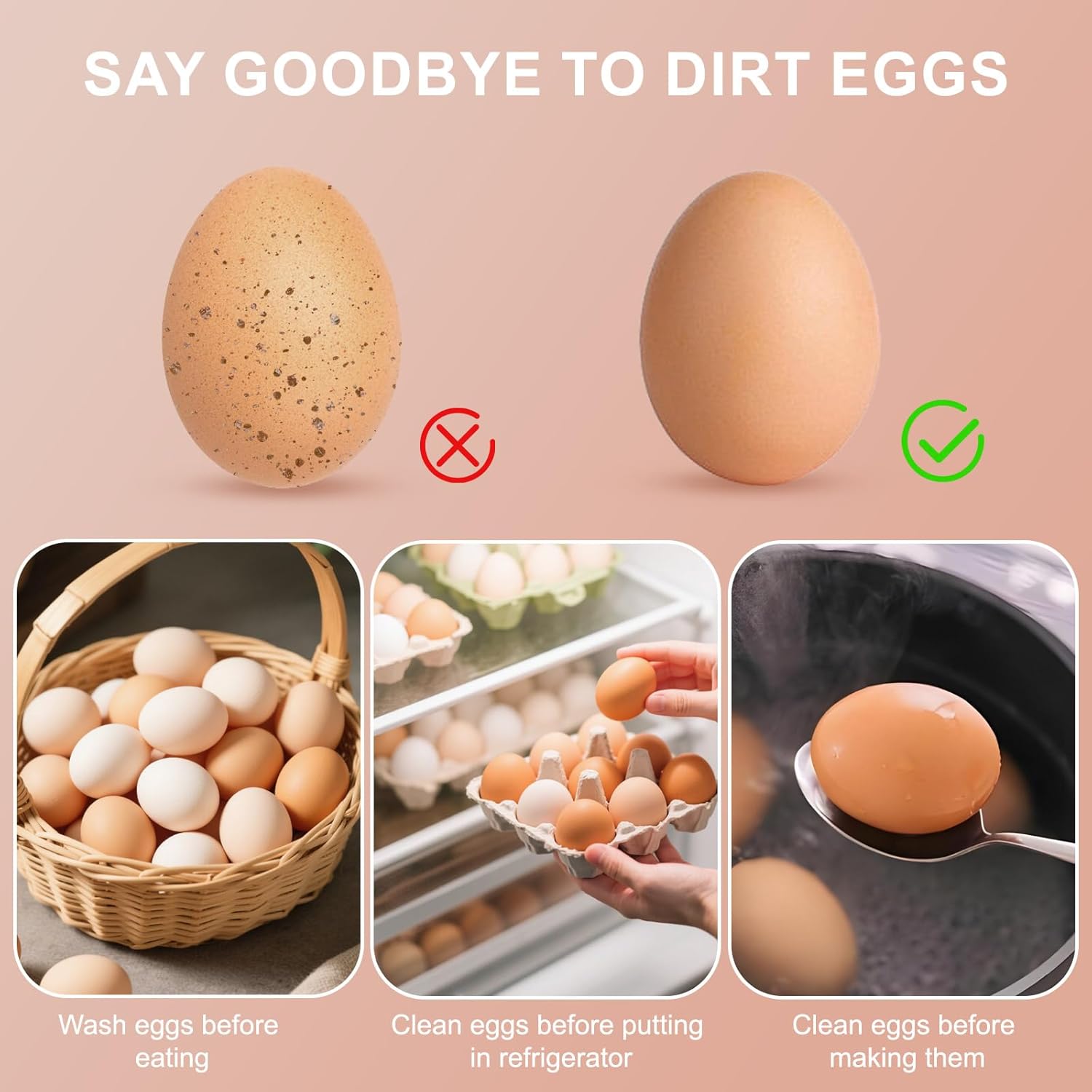 Wonlex Silicone Egg Scrubber with BPA-Free Bristles